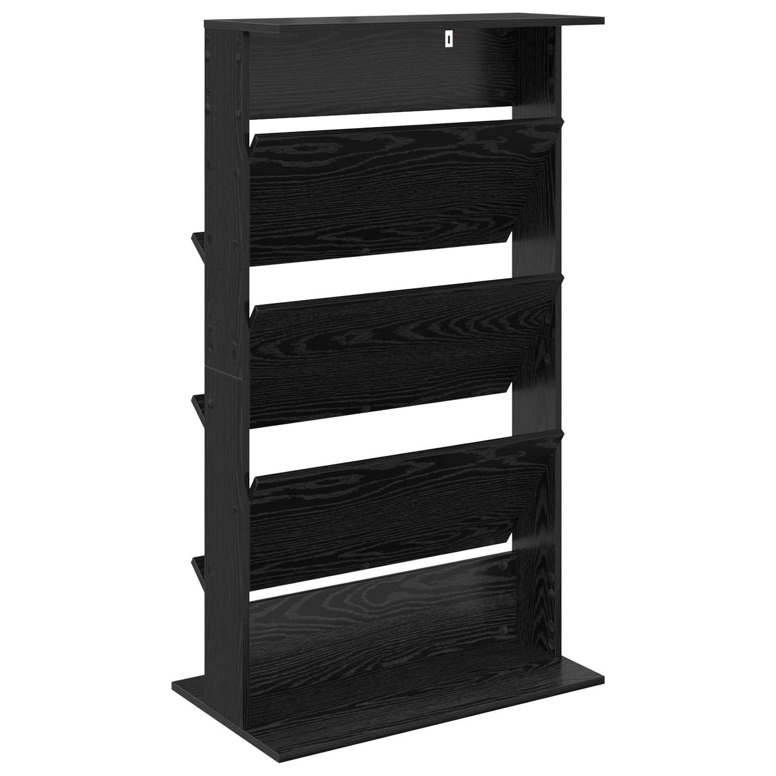 Polica za časopise s policom Crni hrast 70 x 41 x 126 cm
