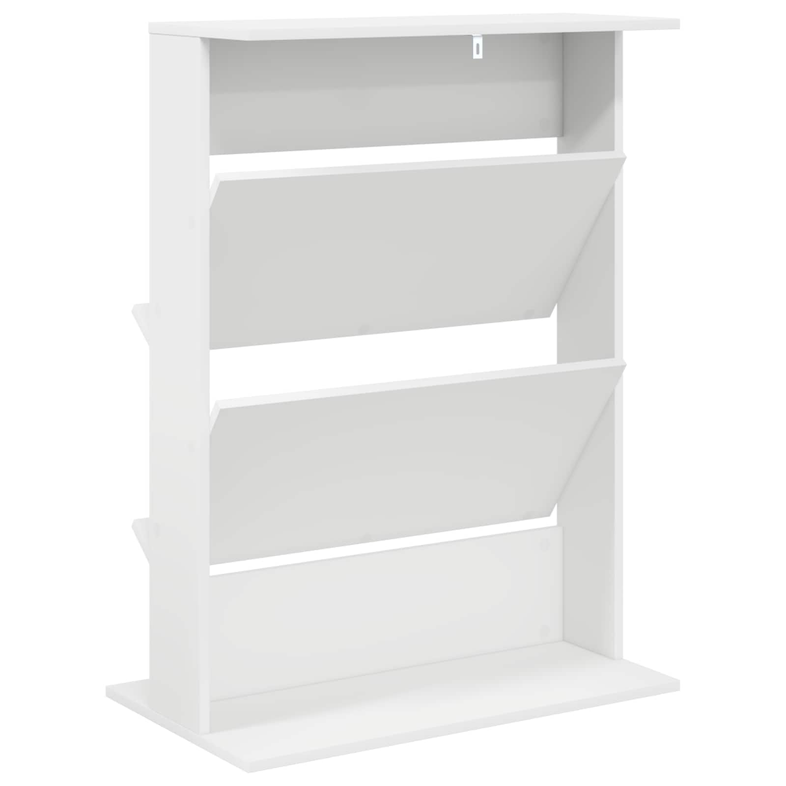 Polica za časopise Bijelo 70 x 41 x 96 cm Konstruirano drvo