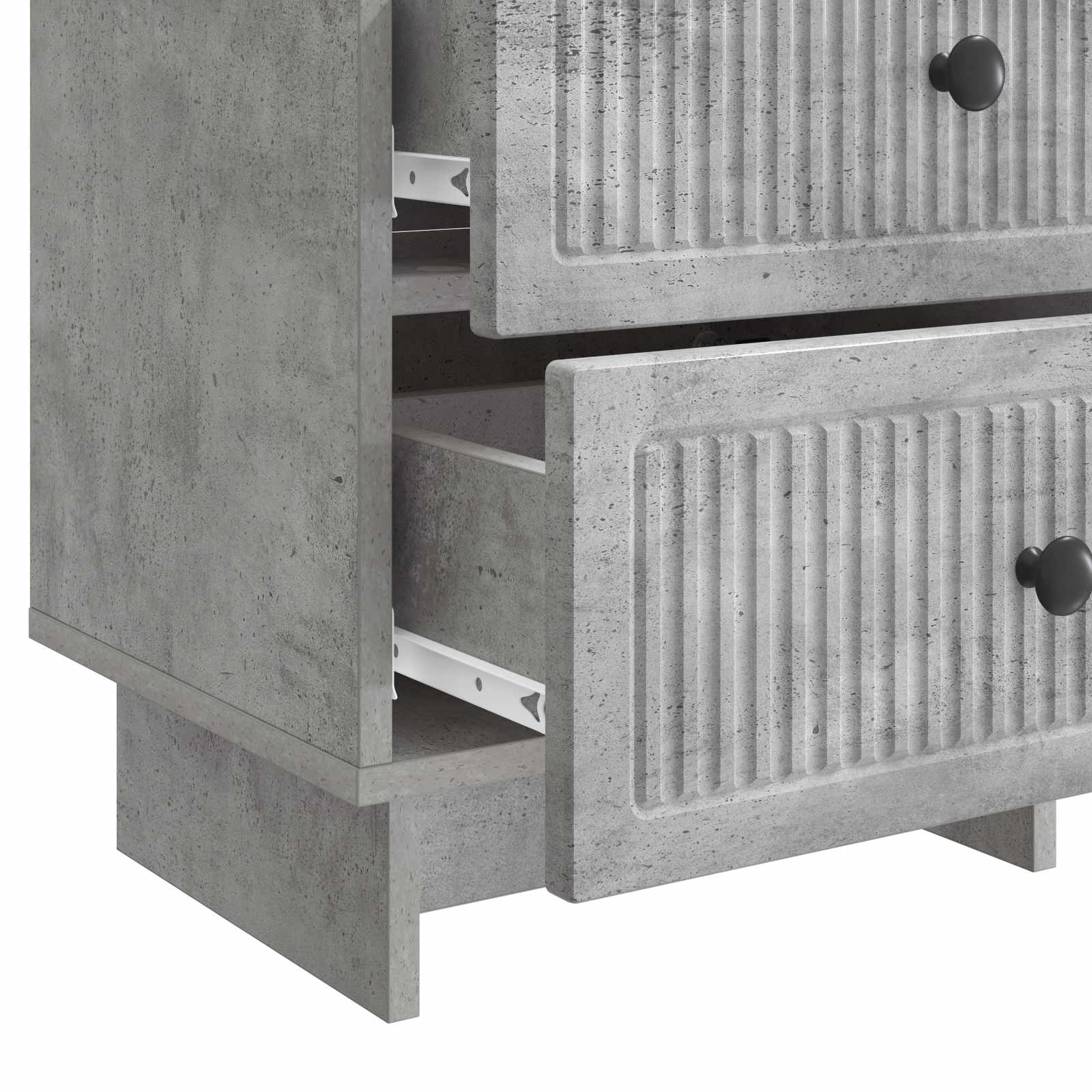 Noćni ormar s ladicama 2 pcs Betonska siva 43 x 34,5 x 47,5 cm