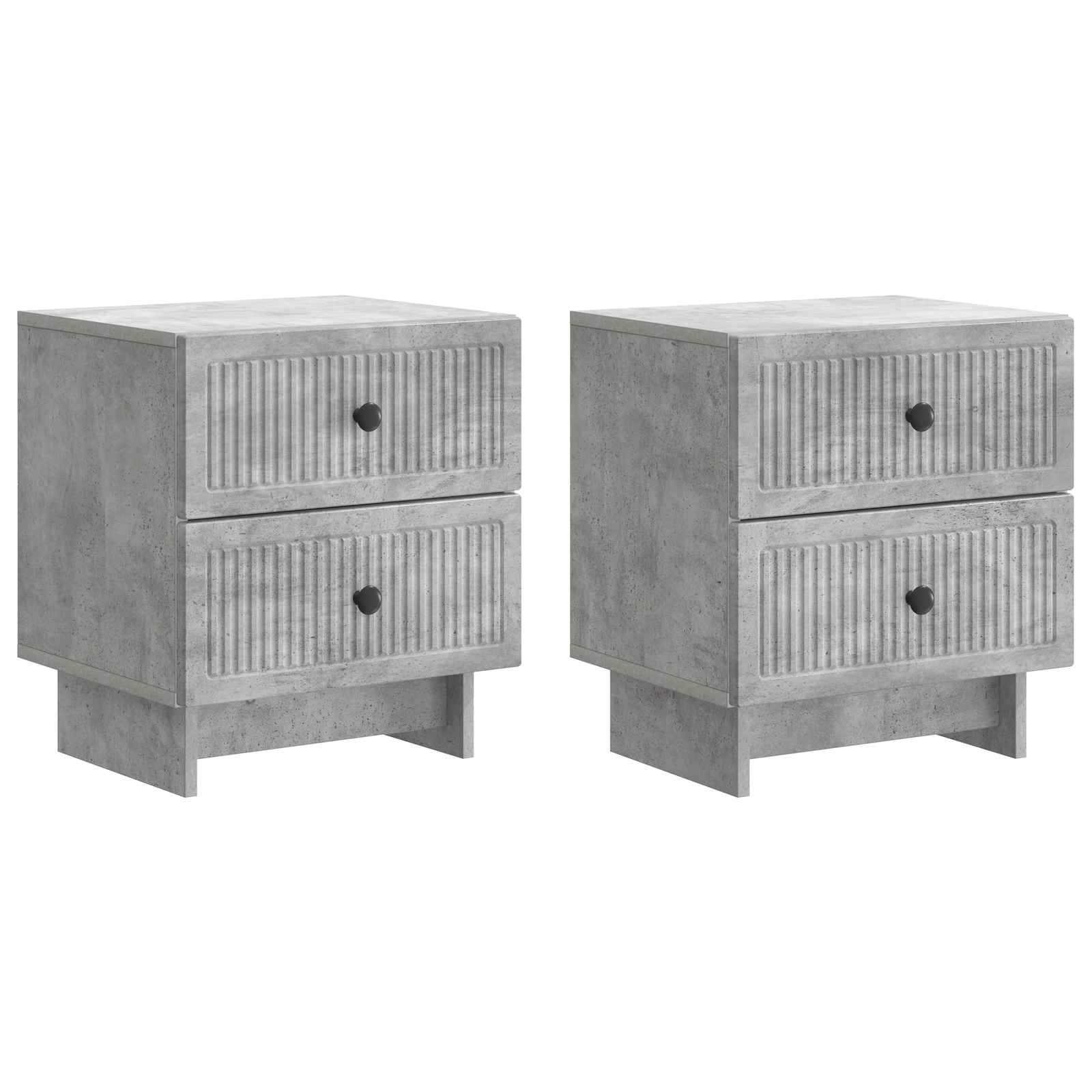 Noćni ormar s ladicama 2 pcs Betonska siva 43 x 34,5 x 47,5 cm