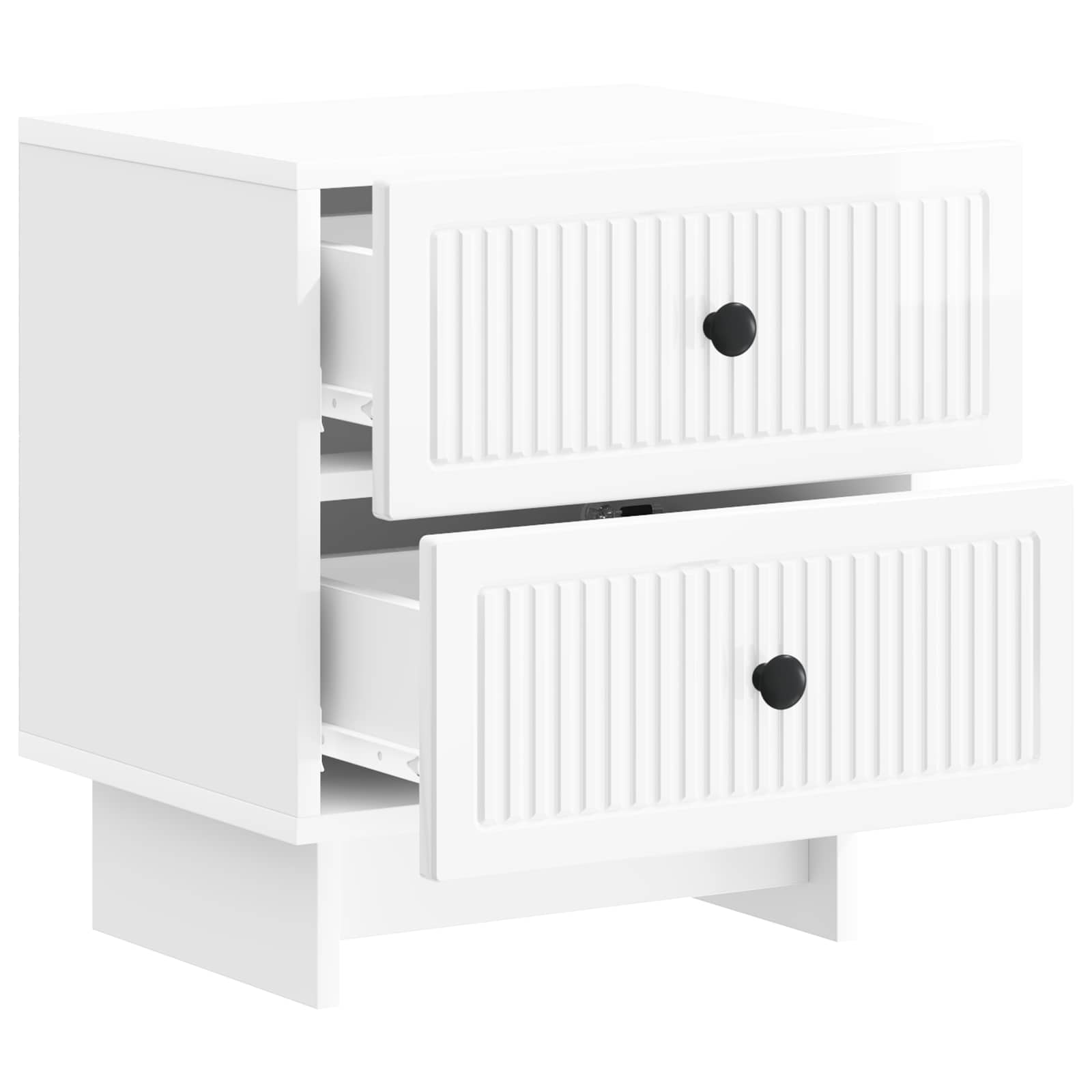 Noćni ormar s ladicama Bijela visokog sjaja 43 x 34,5 x 47,5 cm