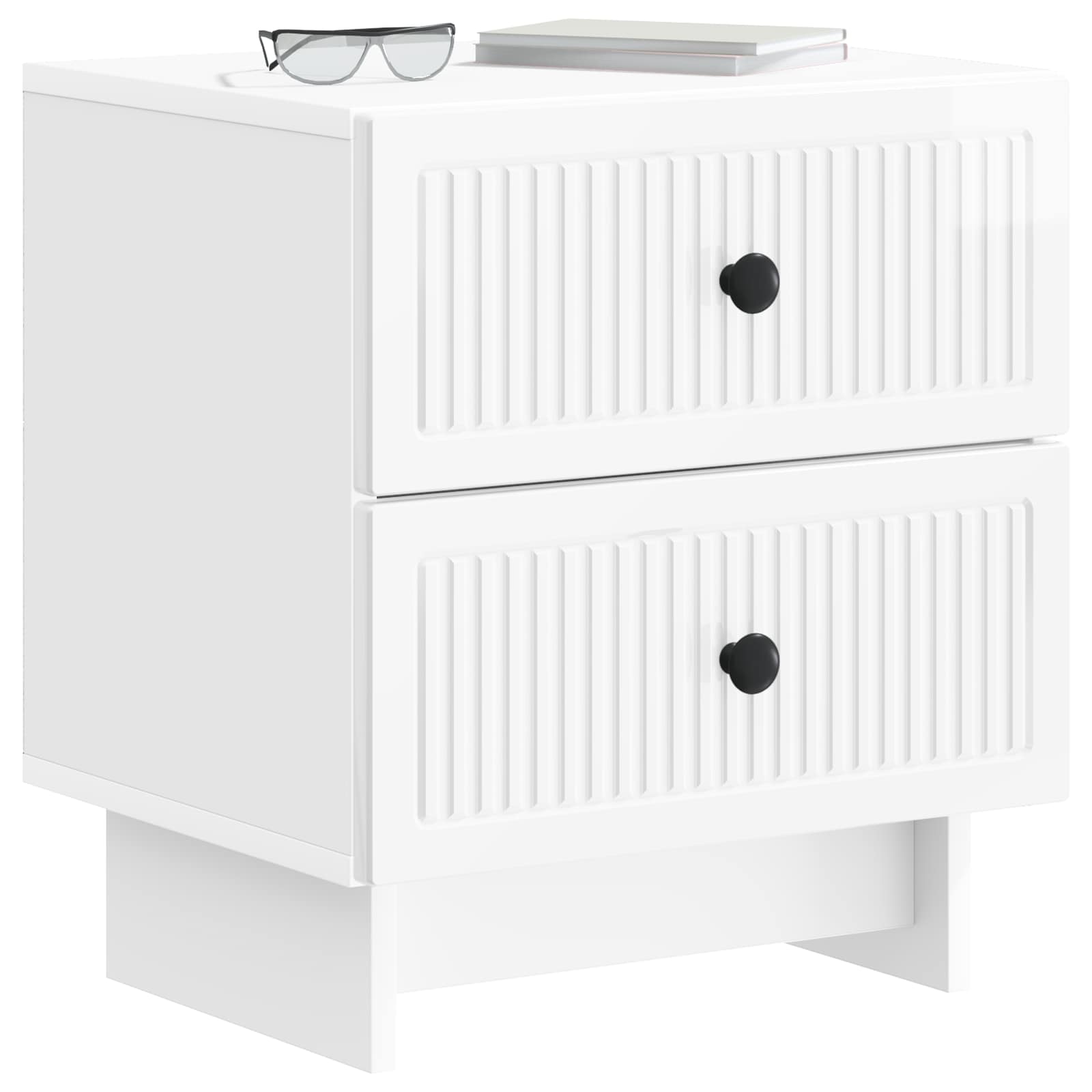 Noćni ormar 2 pcs Bijela visokog sjaja 43 x 34,5 x 47,5 cm