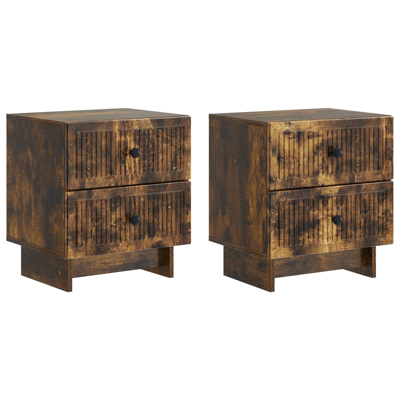 Noćni ormar s ladicama 2 pcs Dimljeni hrast 43 x 34,5 x 47,5 cm