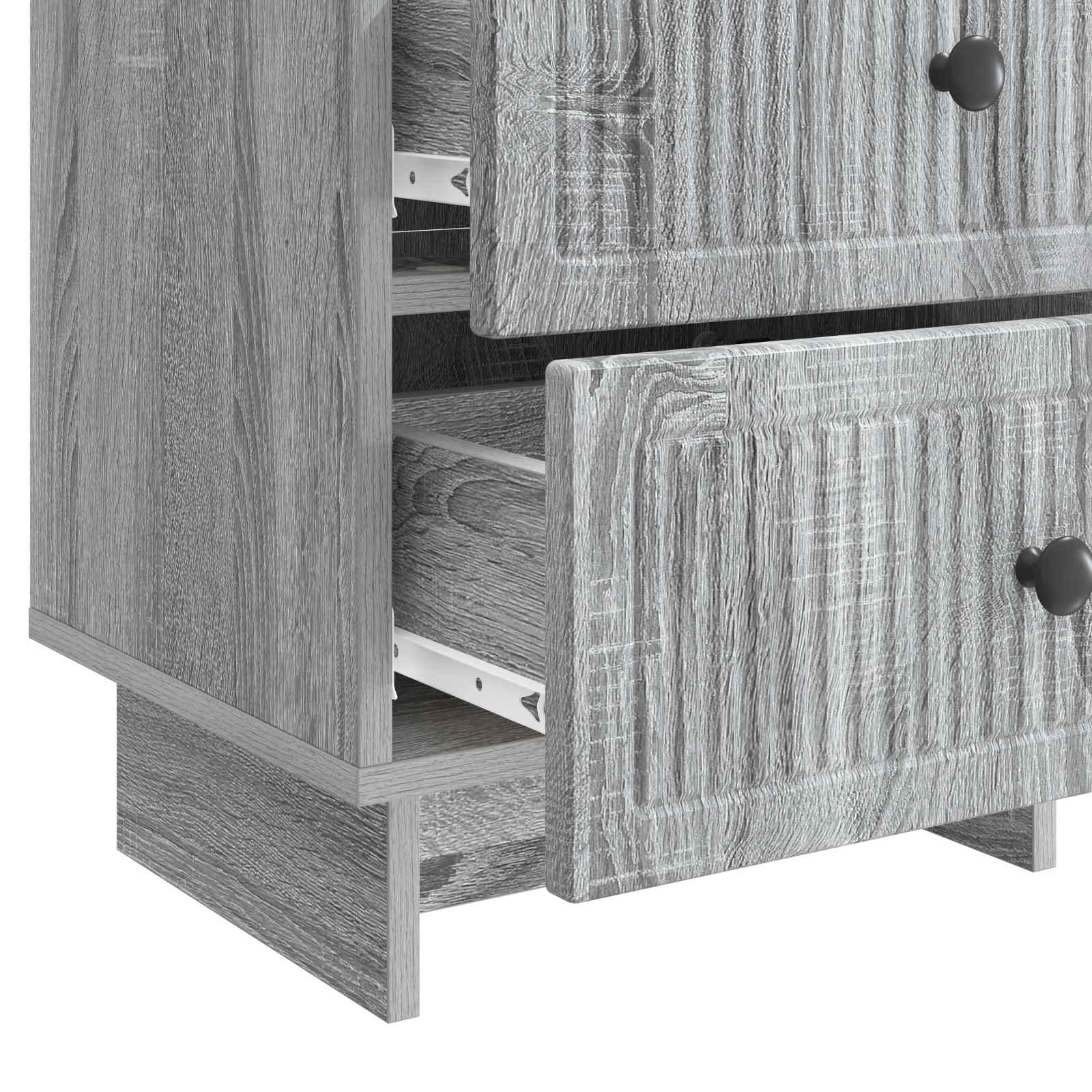 Noćni ormar s ladicama 2 pcs Siva sonoma 43 x 34,5 x 47,5 cm