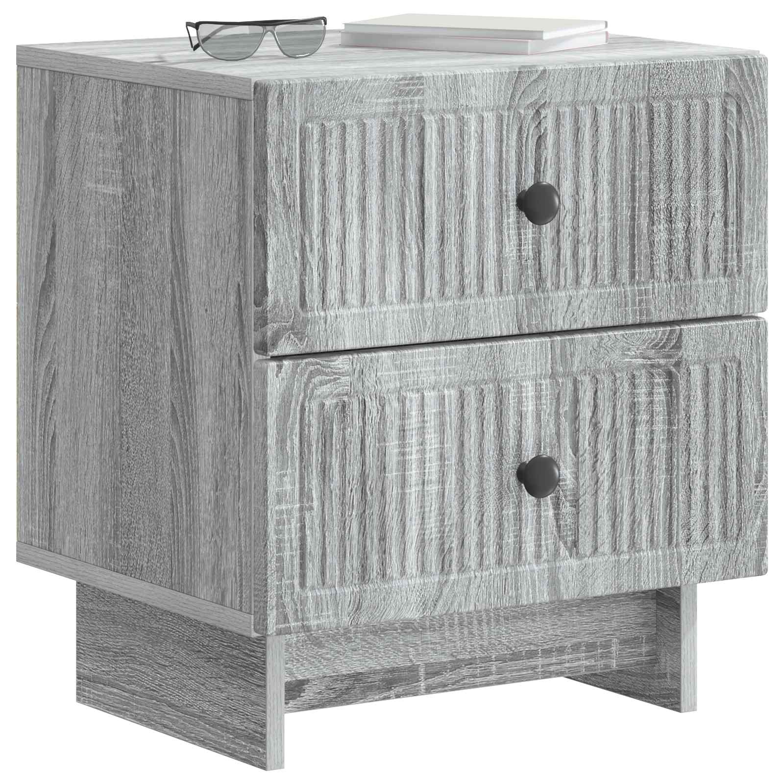 Noćni ormar s ladicama 2 pcs Siva sonoma 43 x 34,5 x 47,5 cm