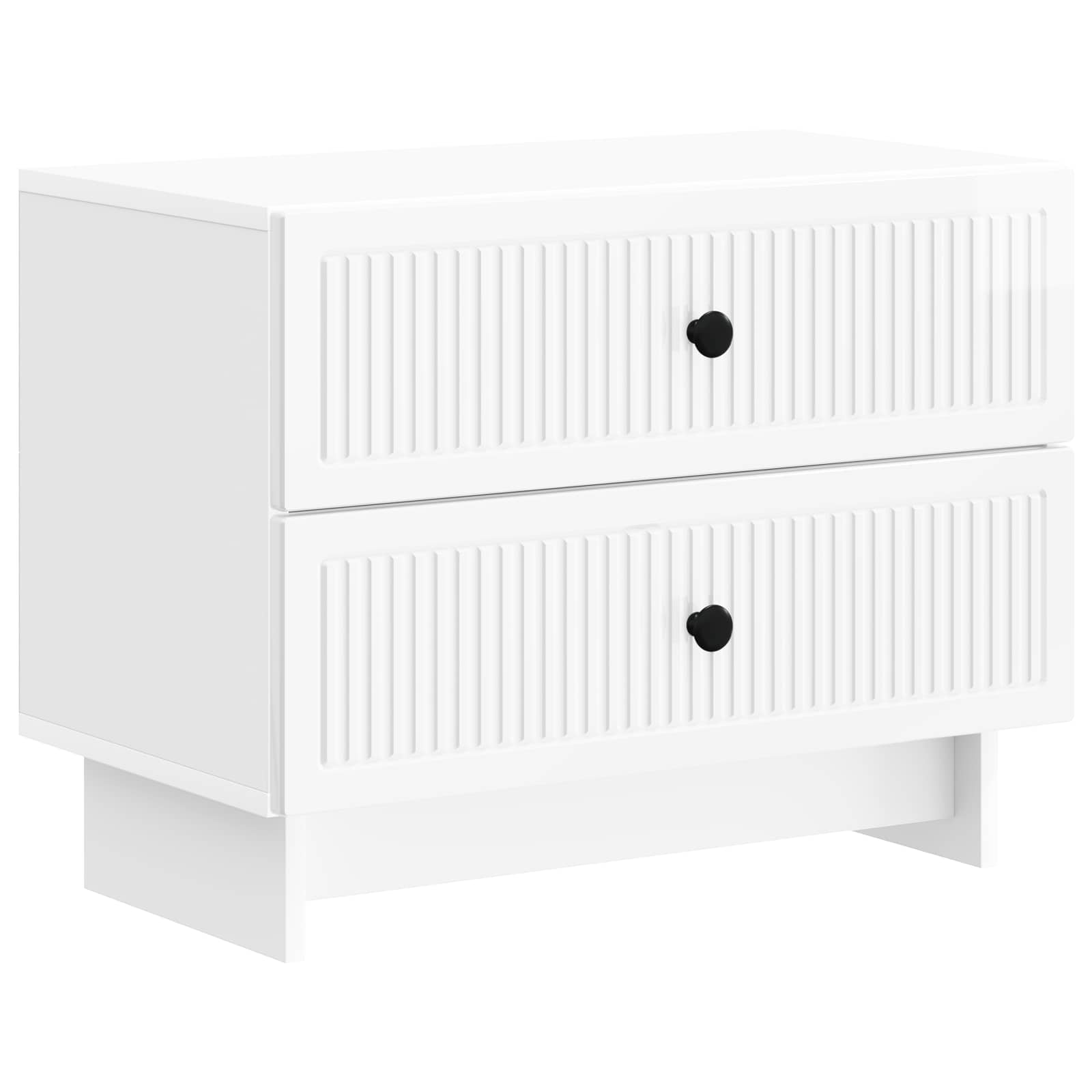 Noćni ormar s ladicama Bijela visokog sjaja 62 x 34,5 x 47,5 cm