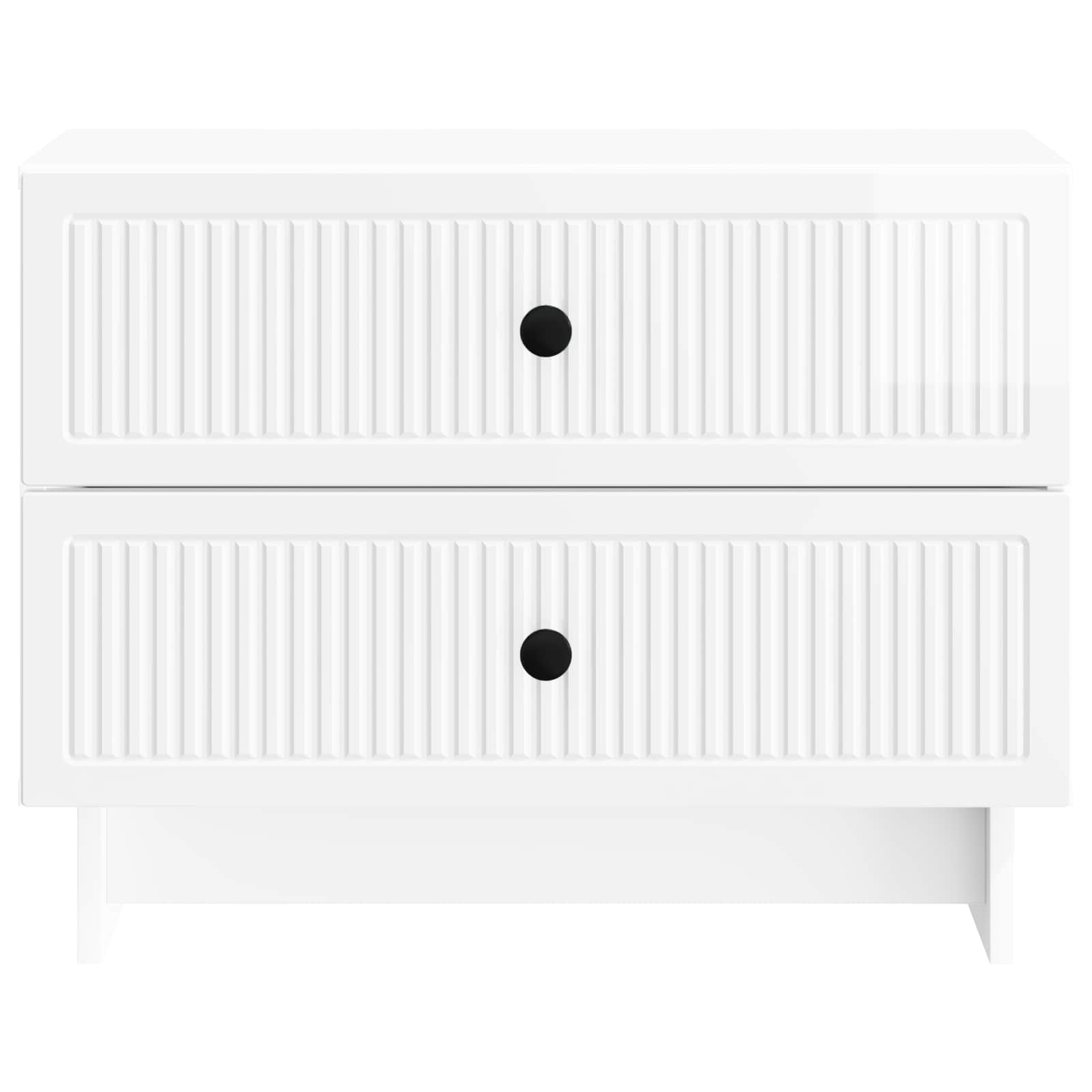 Noćni ormar s ladicama Bijela visokog sjaja 62 x 34,5 x 47,5 cm