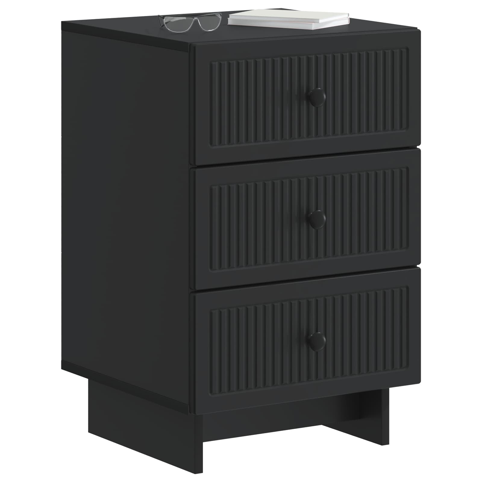 Noćni ormar s ladicama Crna 43 x 41 x 66,5 cm Konstruirano drvo