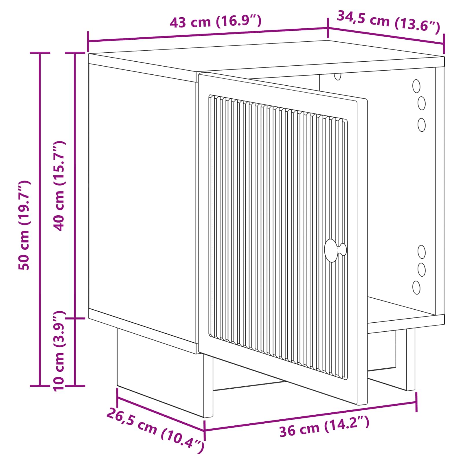 Noćni ormar 2 pcs Betonska siva 43 x 34,5 x 50 cm