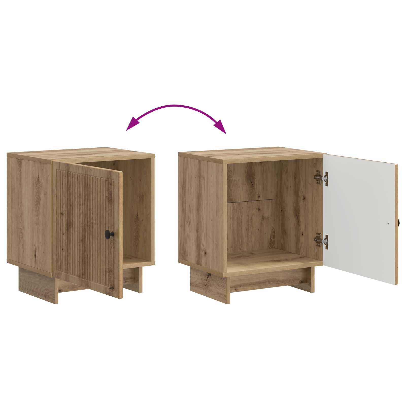 Noćni ormar 2 pcs Hrast artisan 43 x 34,5 x 50 cm
