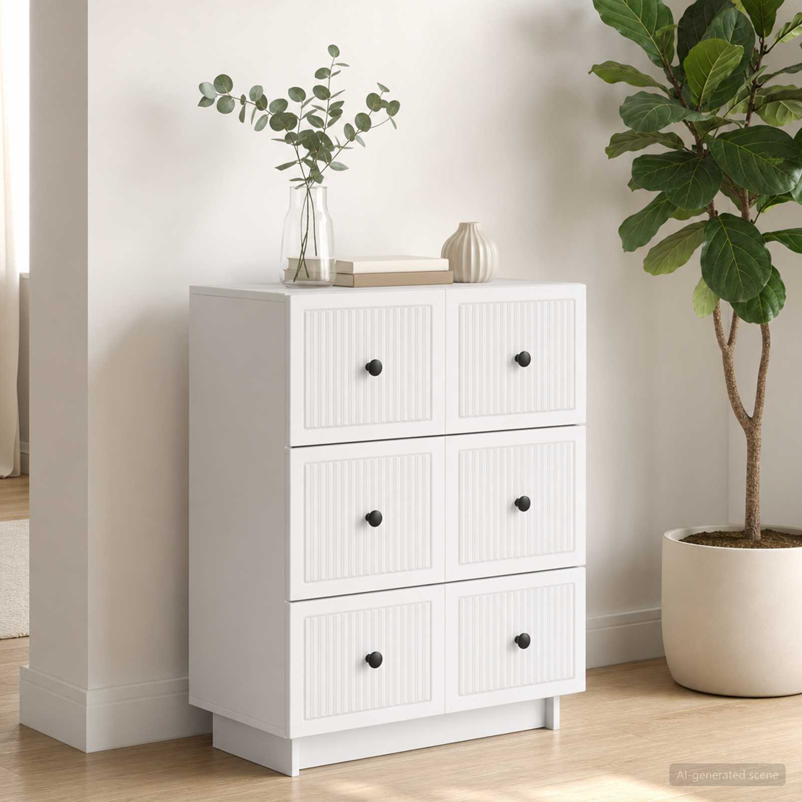 Ormar s ladicama Bijela 66 x 34,5 x 90 cm Konstruirano drvo