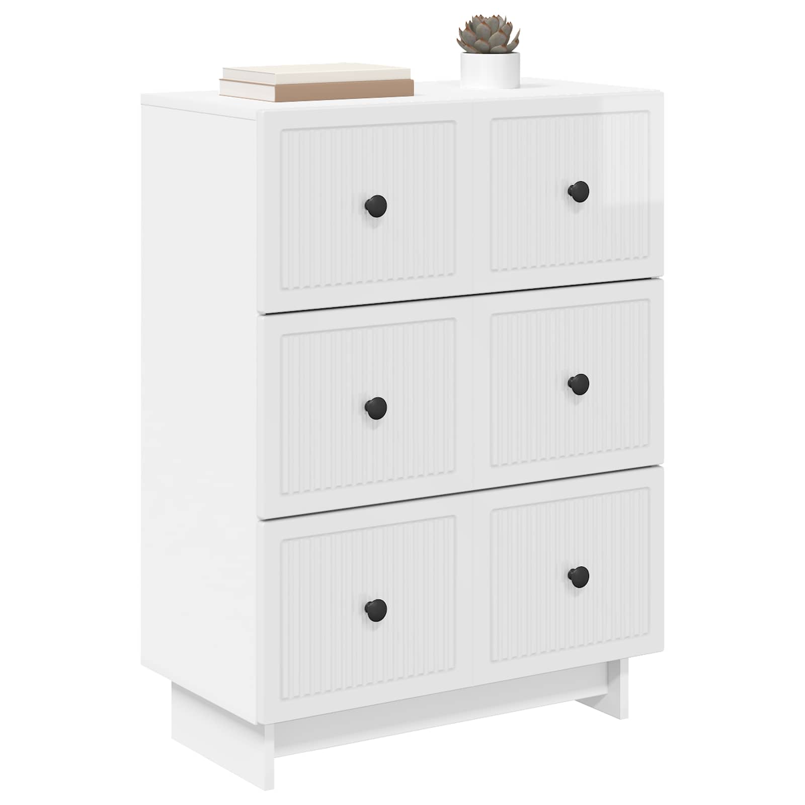 Ormar s ladicama Bijela visokog sjaja 66 x 34,5 x 90 cm