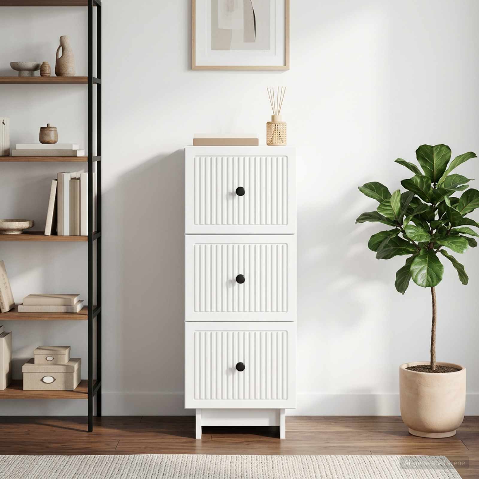 Ormar s ladicama Bijela visokog sjaja 33 x 34,5 x 90 cm