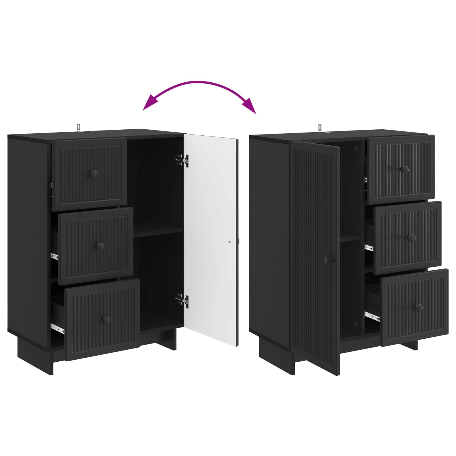 Kreveta s ladicama Crna 66 x 34,5 x 90 cm Konstruirano drvo