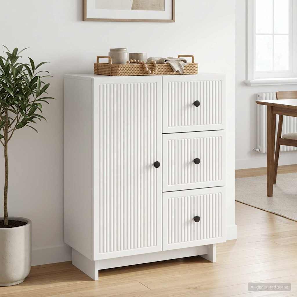 Kreveta s ladicama Bijela visokog sjaja 66 x 34,5 x 90 cm