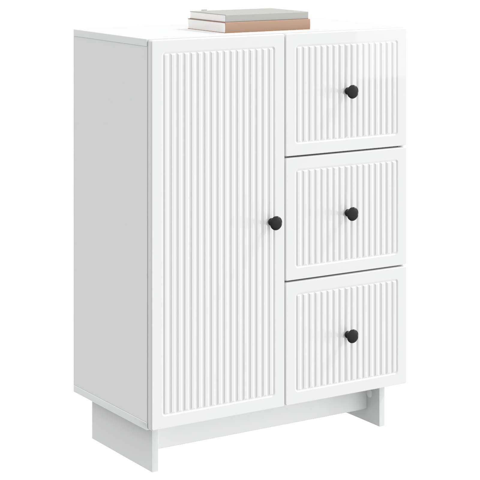 Kreveta s ladicama Bijela visokog sjaja 66 x 34,5 x 90 cm