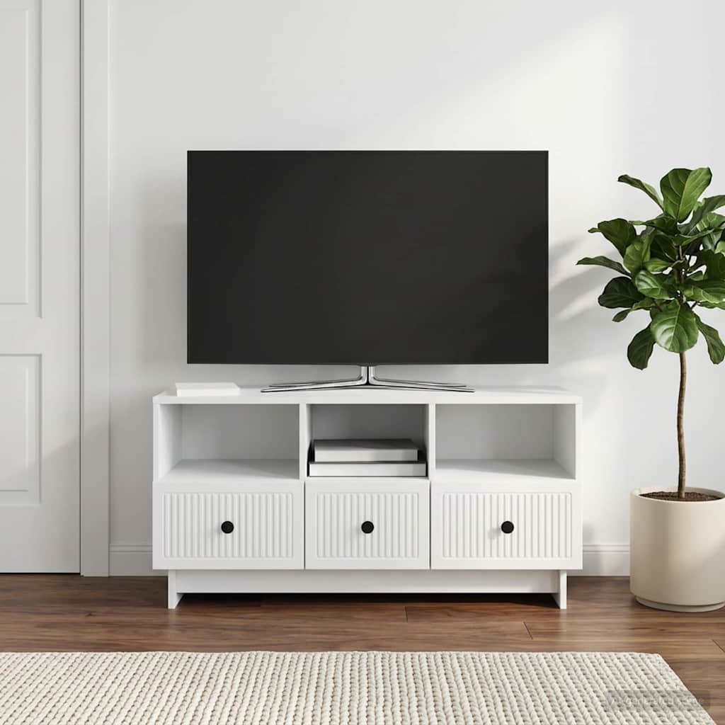 TV ormar s ladicama Bijela 102 x 34,5 x 50 cm Konstruirano drvo