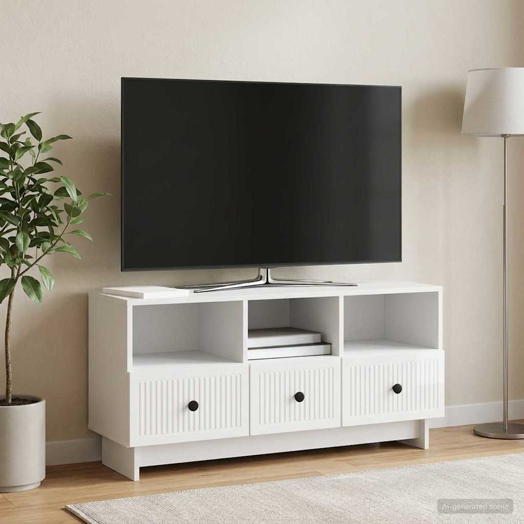 TV ormar s ladicama Bijela visokog sjaja 102 x 34,5 x 50 cm