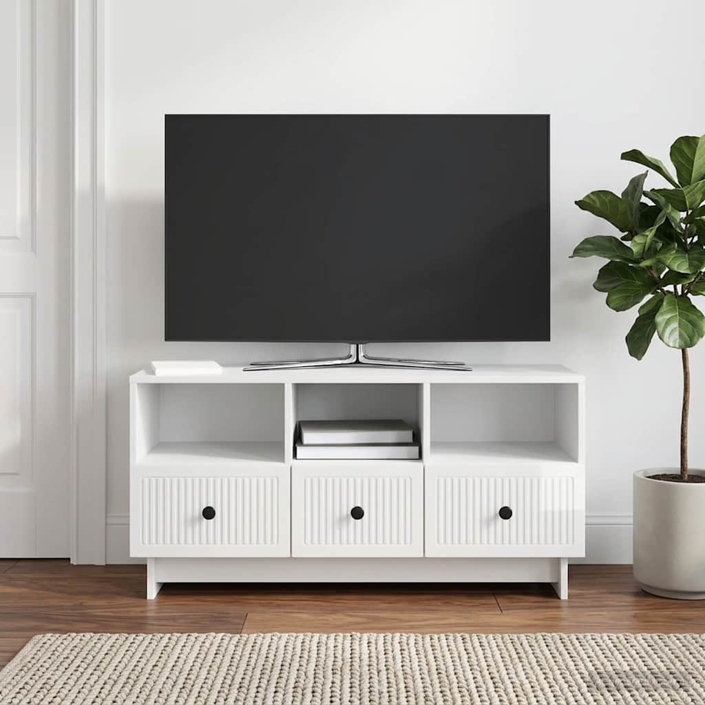 TV ormar s ladicama Bijela visokog sjaja 102 x 34,5 x 50 cm