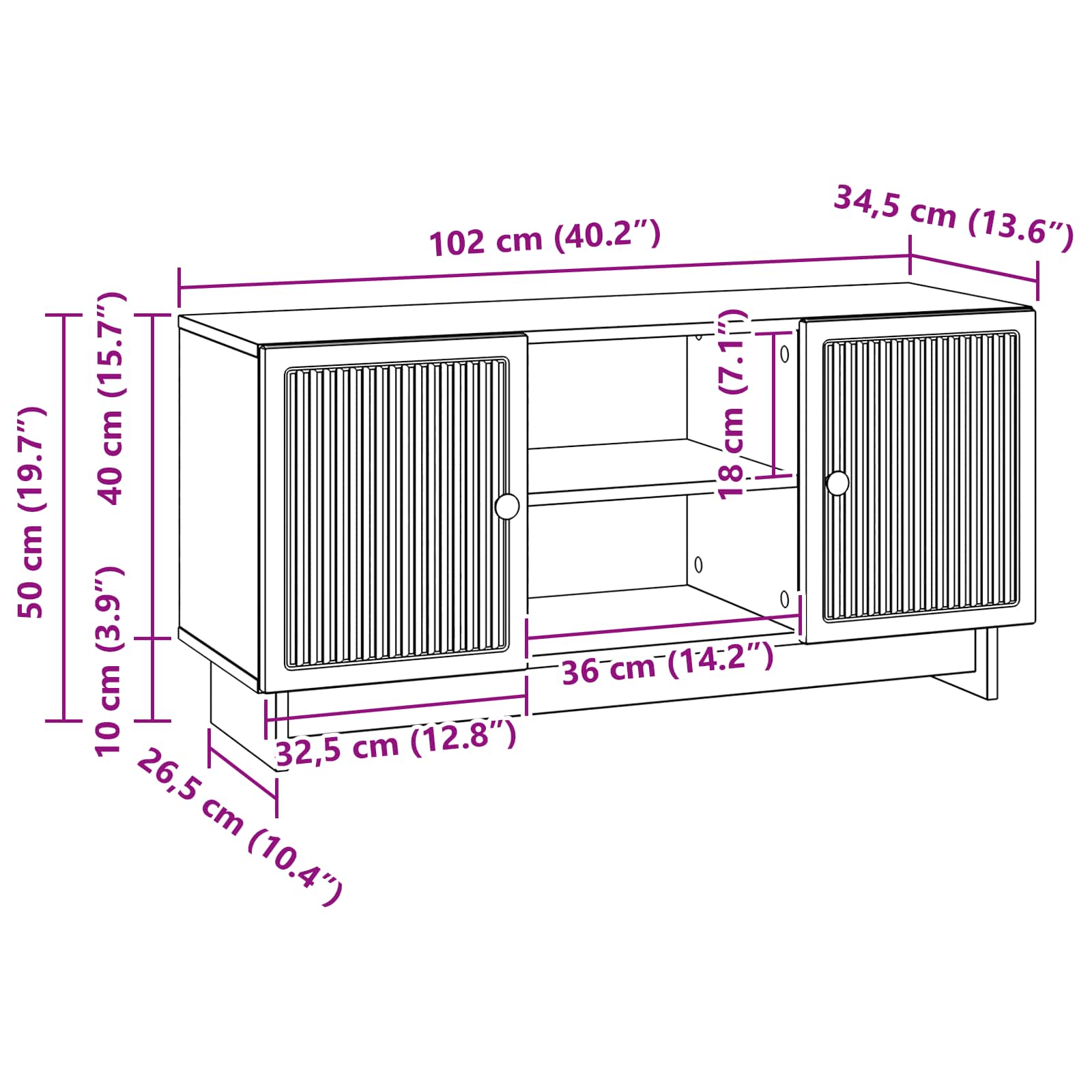 TV ormar 102 x 34,5 x 50 cm Hrast sonoma Konstruirano drvo