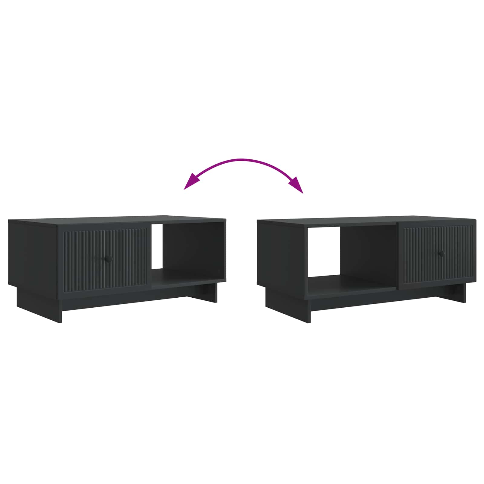 Kava Stol Crna 90 x 50 x 40 cm Konstruirano drvo