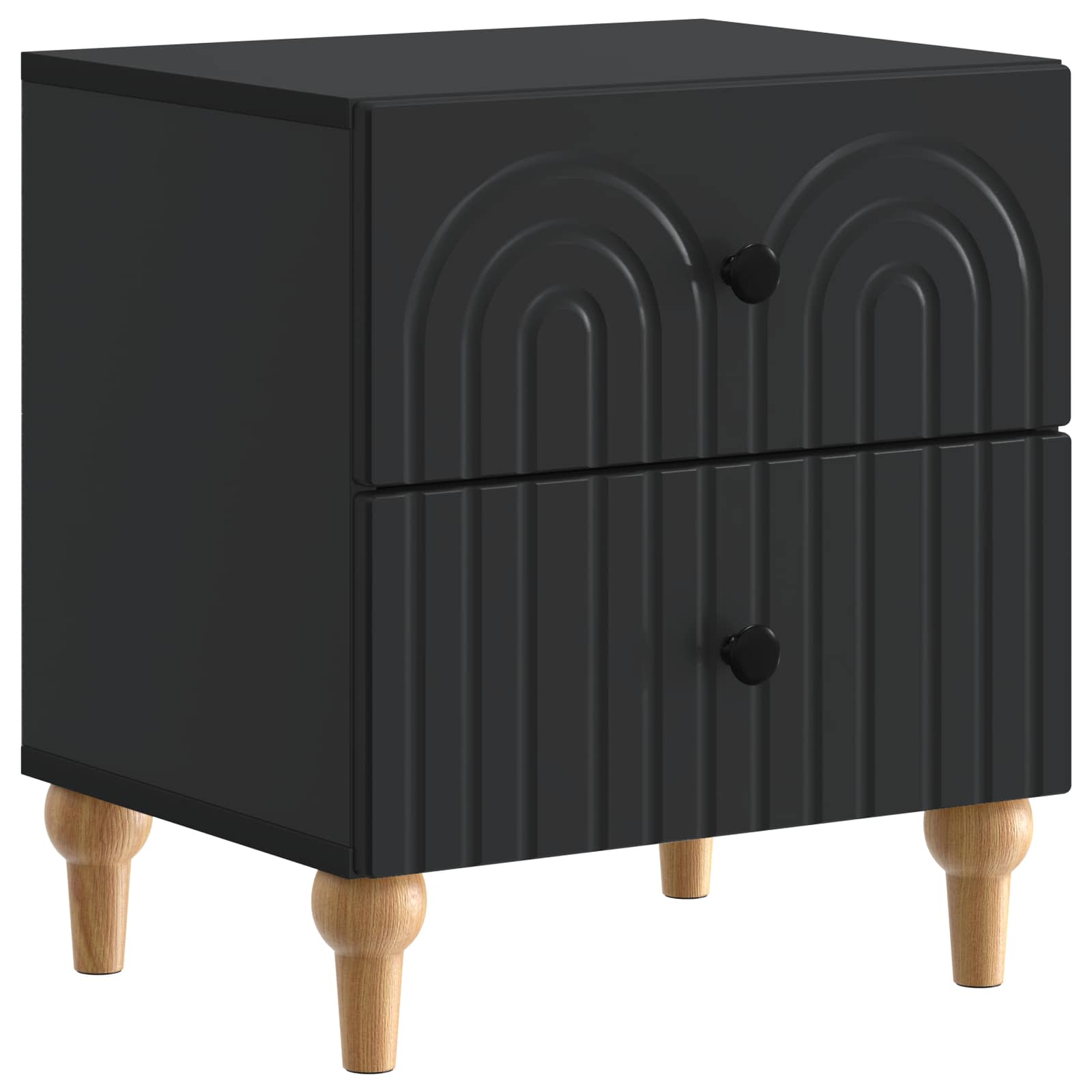Noćni ormar 2 pcs Crna 43 x 34,5 x 48 cm Konstruirano drvo