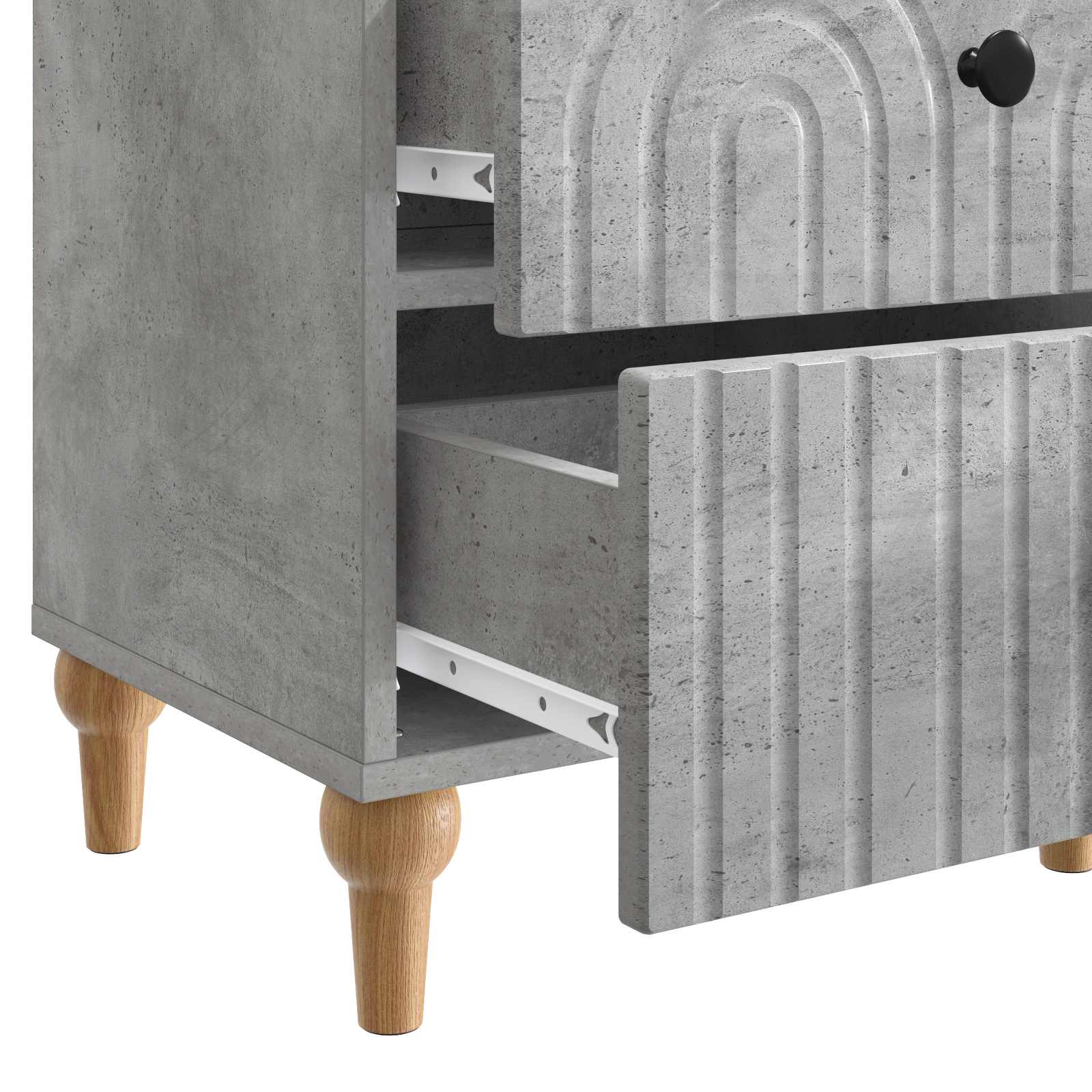 Noćni ormar s ladicama 2 pcs Betonska siva 43 x 34,5 x 48 cm