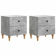 Noćni ormar s ladicama 2 pcs Betonska siva 43 x 34,5 x 48 cm