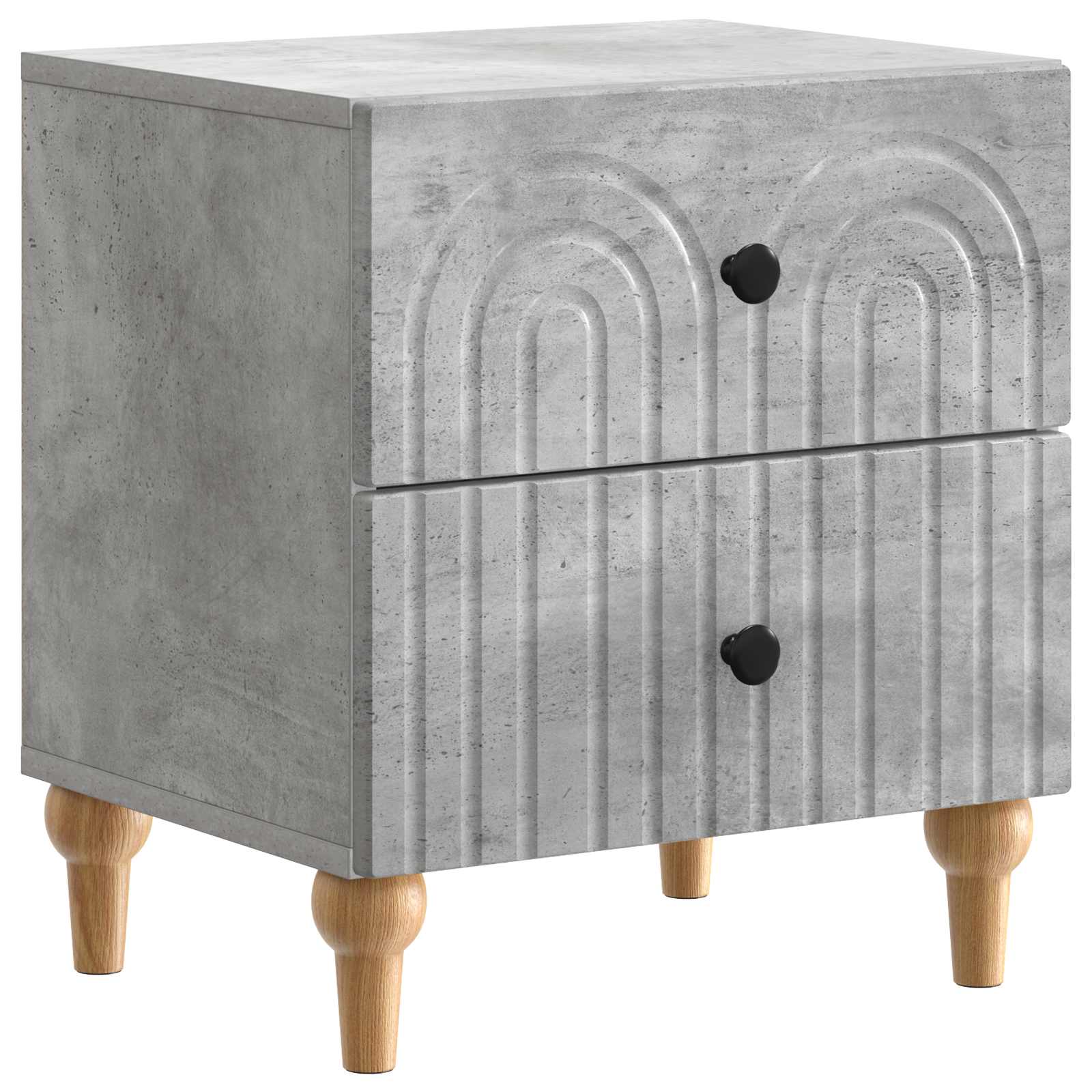 Noćni ormar s ladicama 2 pcs Betonska siva 43 x 34,5 x 48 cm