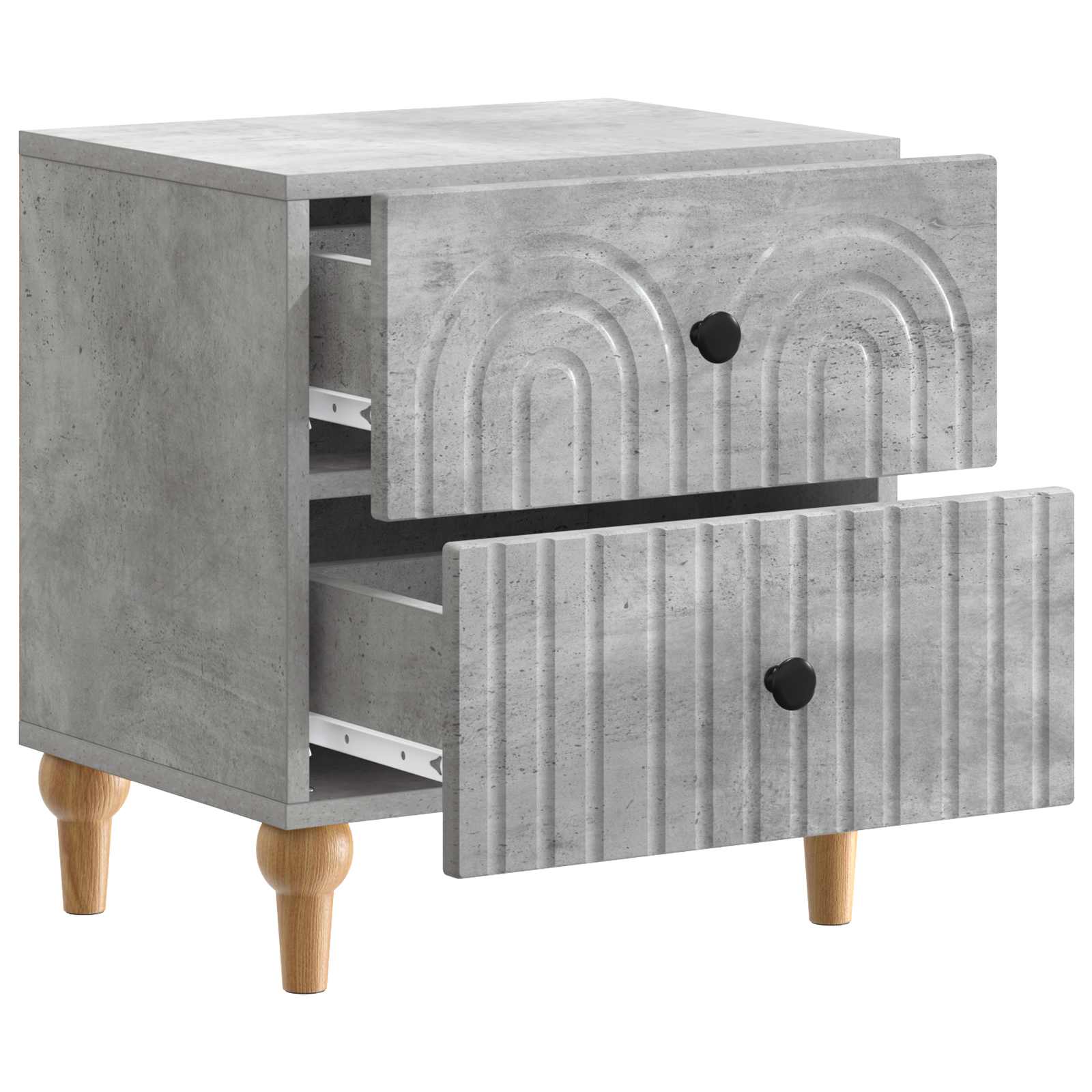 Noćni ormar s ladicama 2 pcs Betonska siva 43 x 34,5 x 48 cm