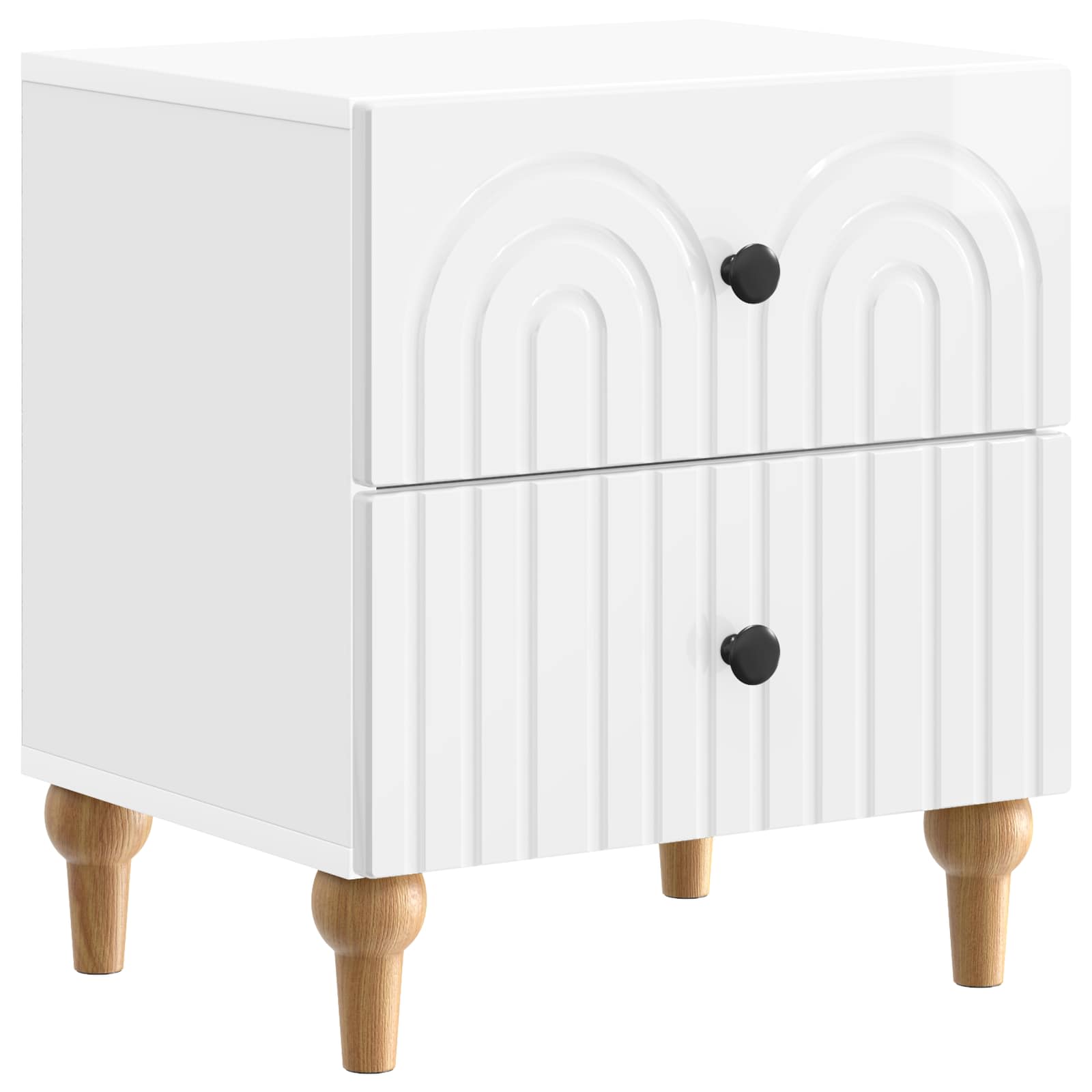 Noćni ormar 2 pcs Bijela visokog sjaja 43 x 34,5 x 48 cm