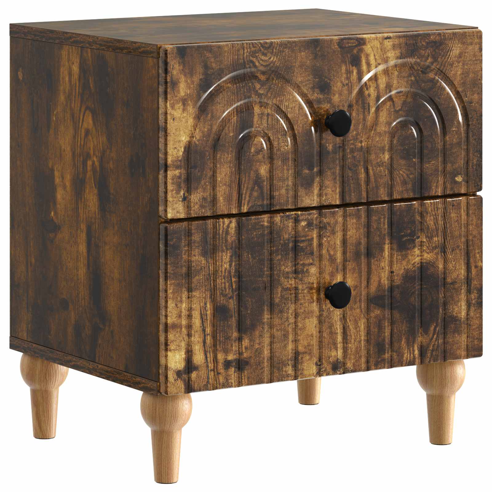 Noćni ormar s ladicama 2 pcs Dimljeni hrast 43 x 34,5 x 48 cm