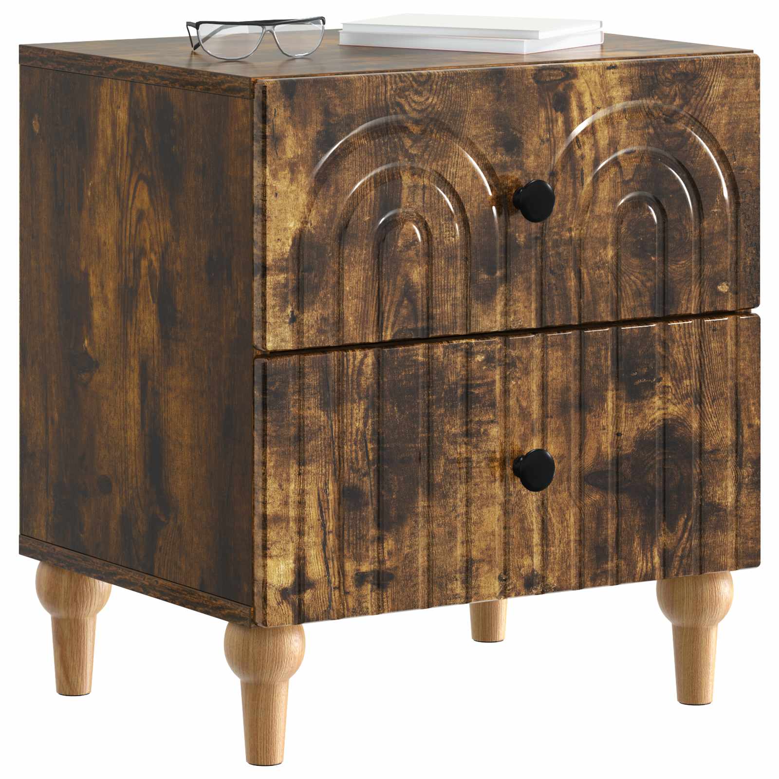 Noćni ormar s ladicama 2 pcs Dimljeni hrast 43 x 34,5 x 48 cm