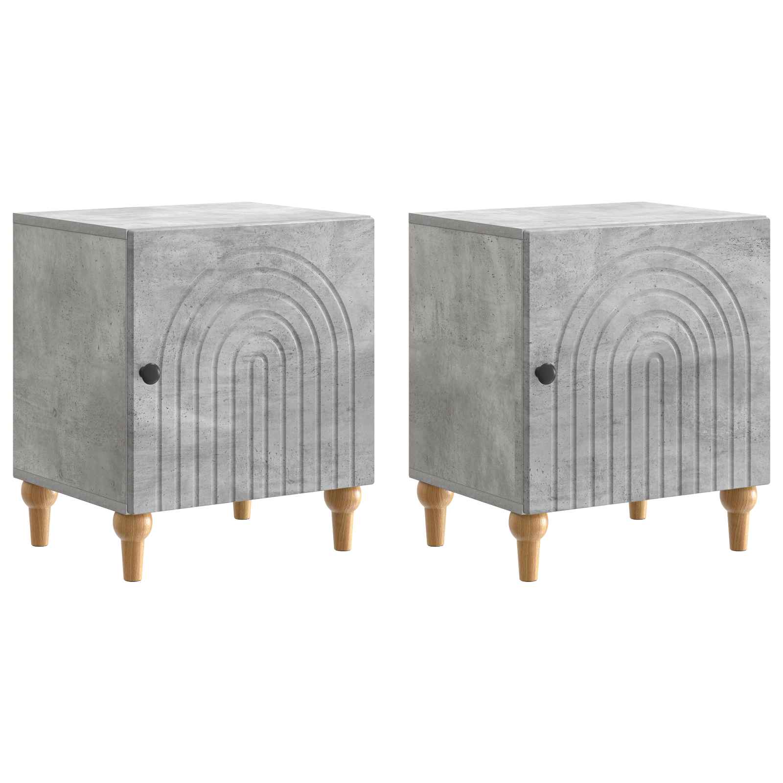Noćni ormar 2 pcs Betonska siva 43 x 34,5 x 50 cm