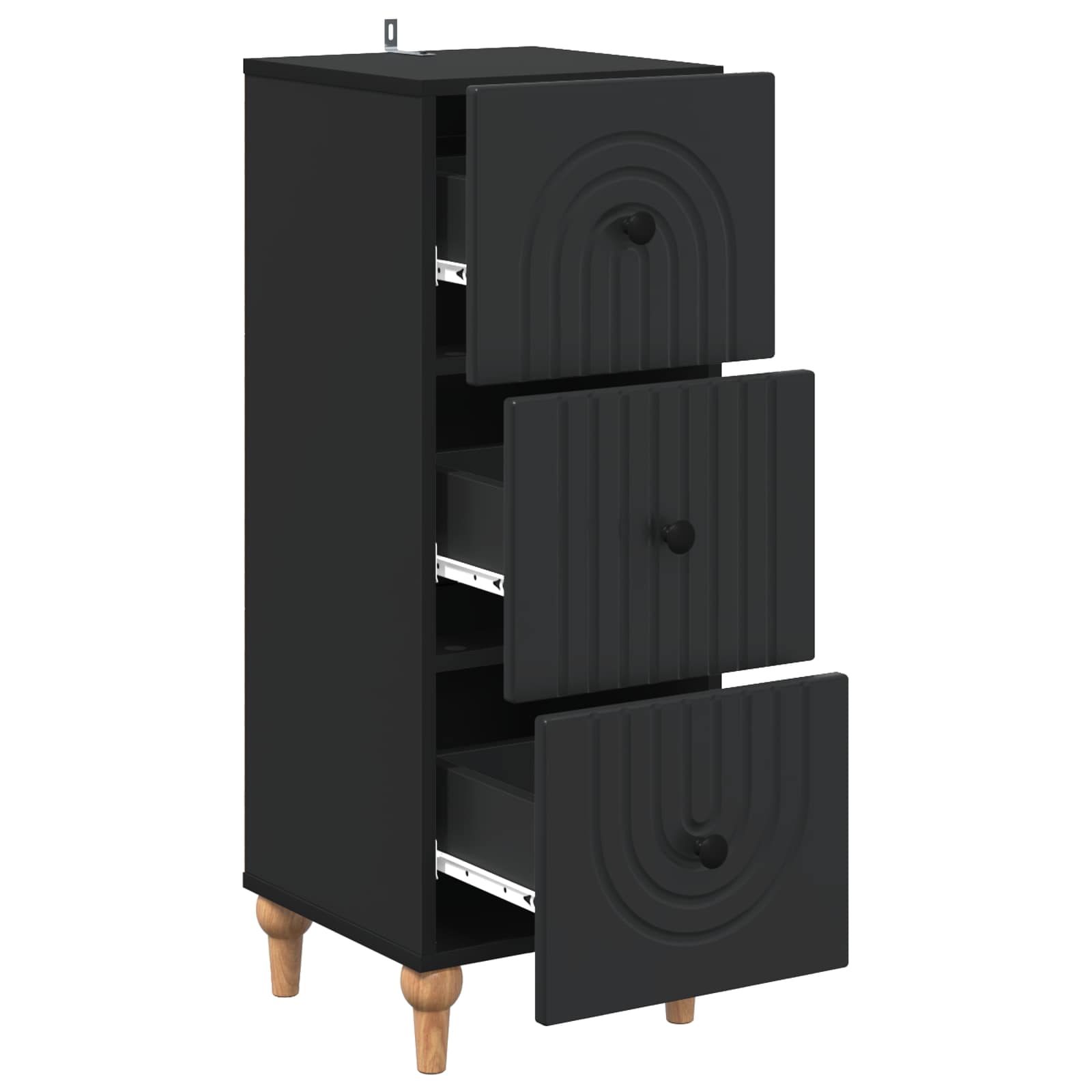 Ormar s ladicama Crna 33 x 34,5 x 90 cm Konstruirano drvo