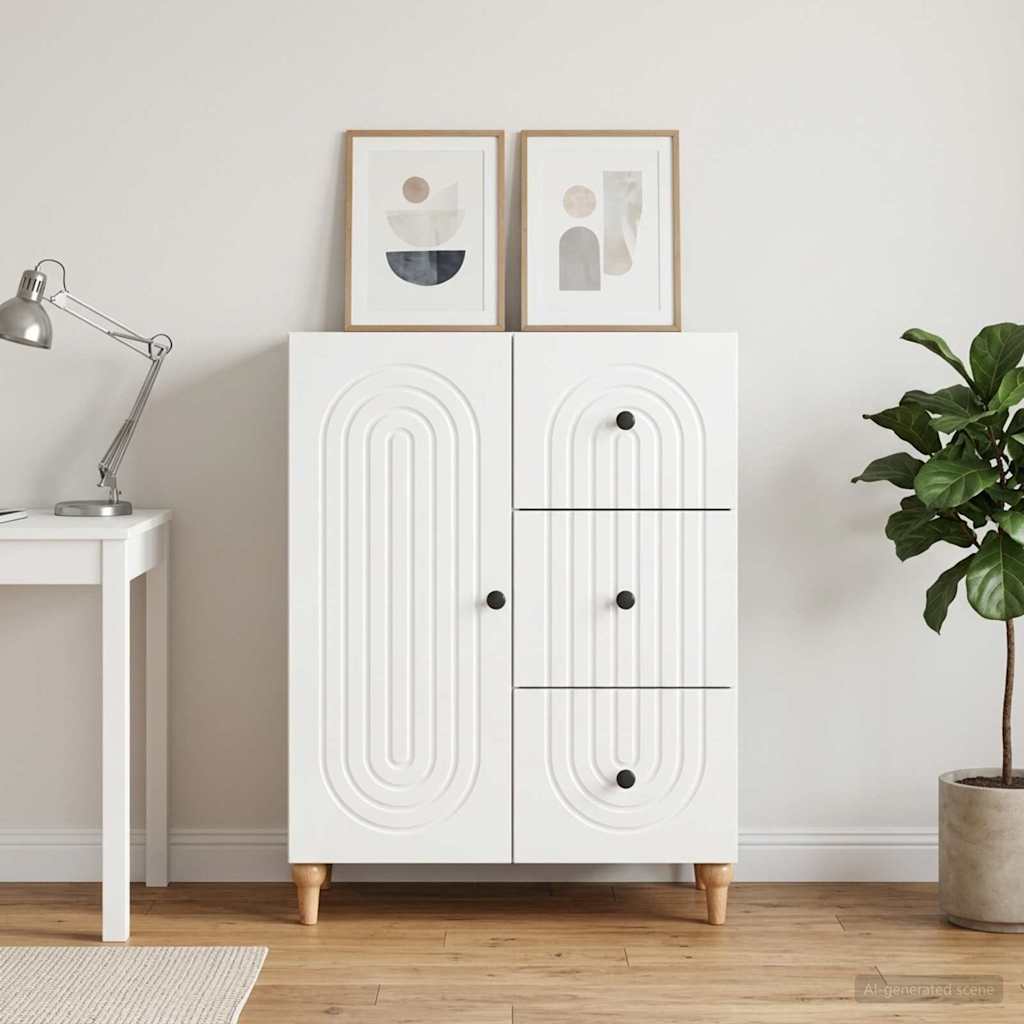 Kreveta s ladicama Bijela visokog sjaja 66 x 34,5 x 90 cm
