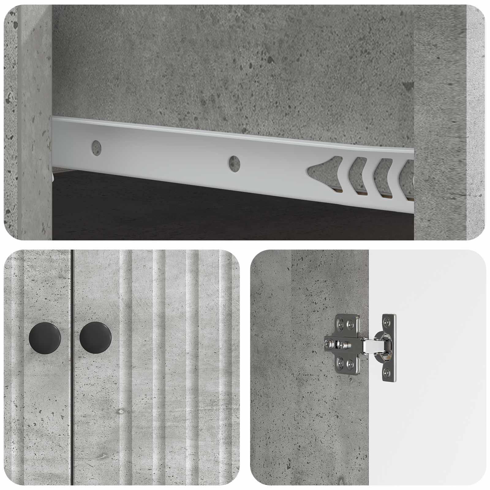 Kreveta Betonska siva 66 x 34,5 x 90 cm Konstruirano drvo