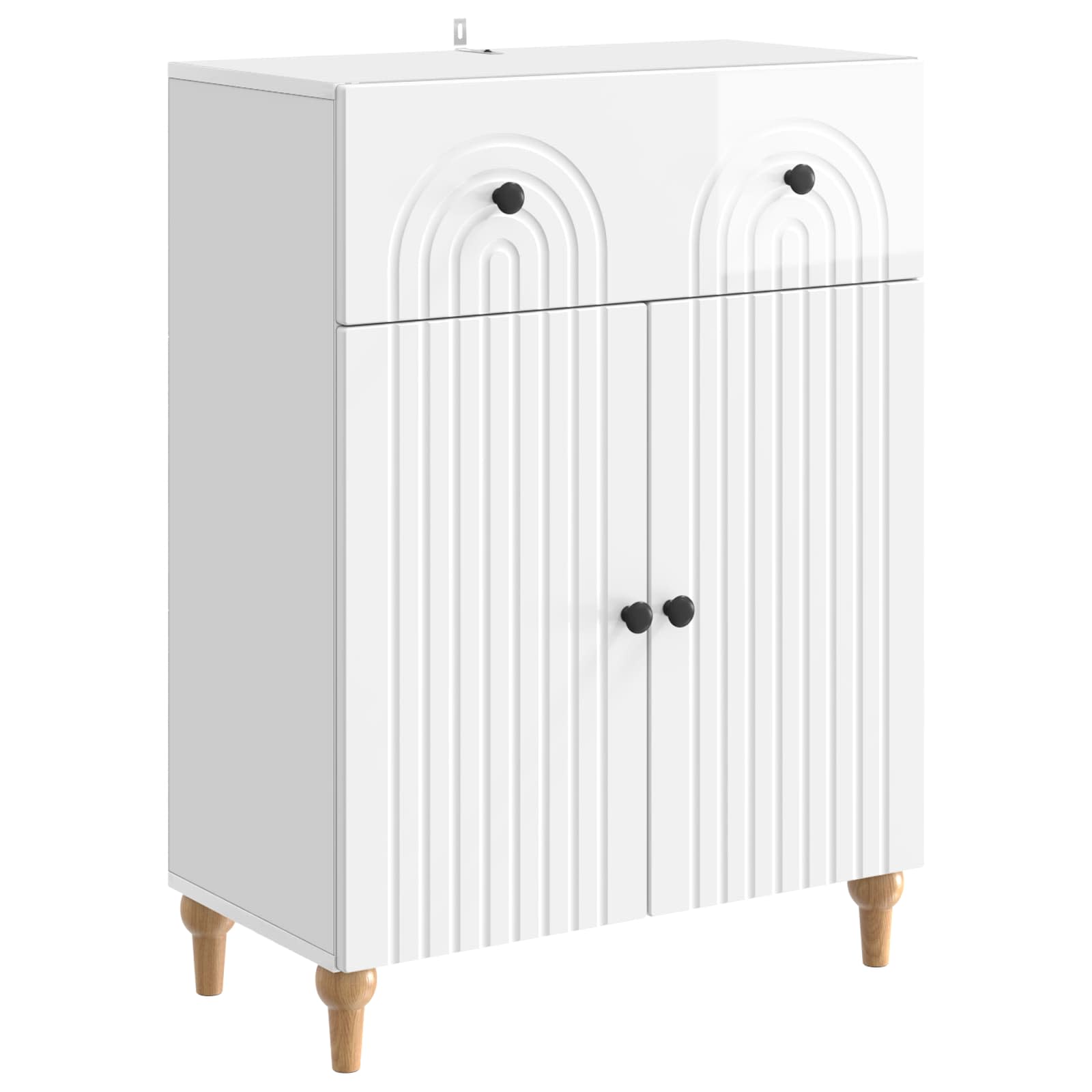 Kreveta s ladicama Bijela visokog sjaja 66 x 34,5 x 90 cm