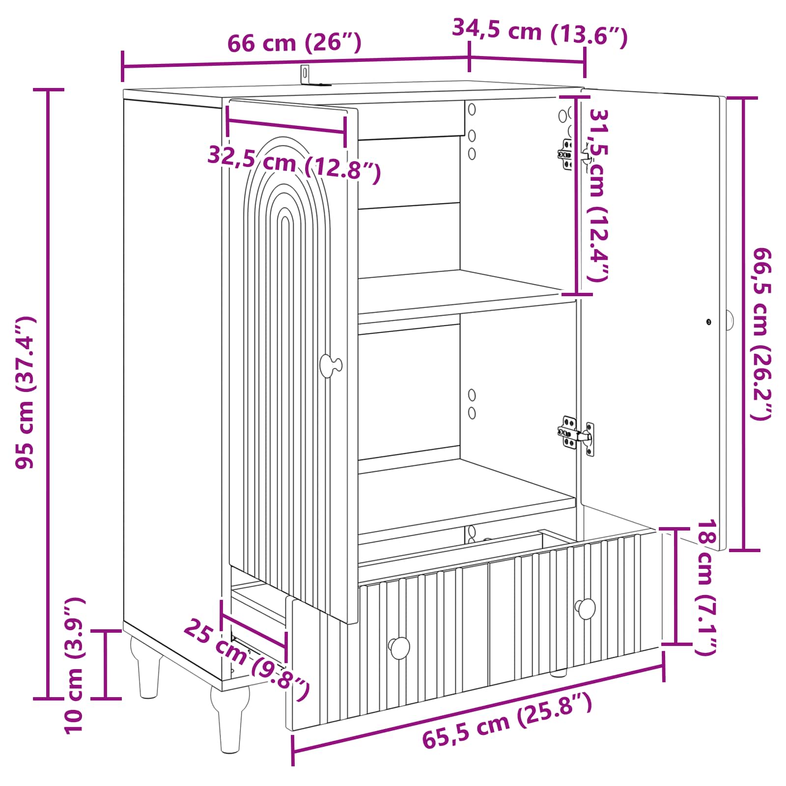 Kreveta s ladicama Bijela 66 x 34,5 x 95 cm Konstruirano drvo