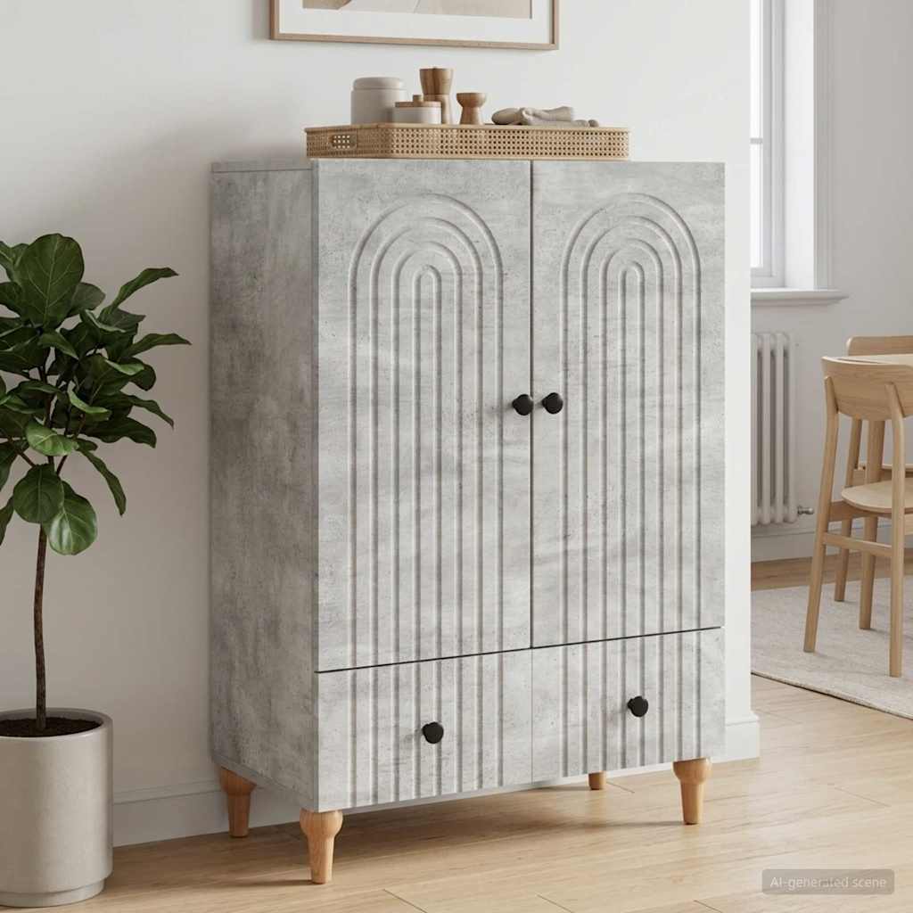 Kreveta Betonska siva 66 x 34,5 x 95 cm Konstruirano drvo