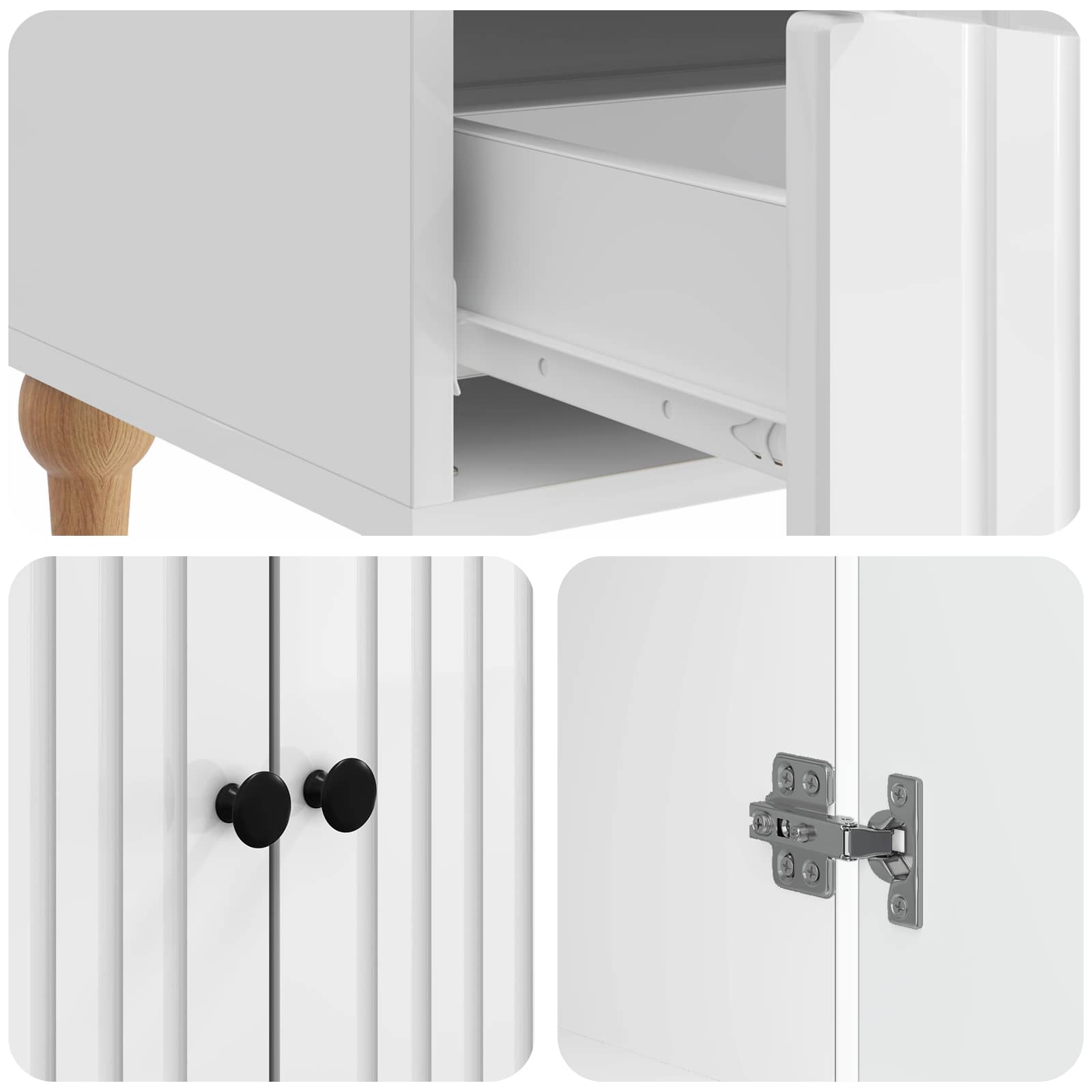 Kreveta s ladicama Bijela visokog sjaja 66 x 34,5 x 95 cm