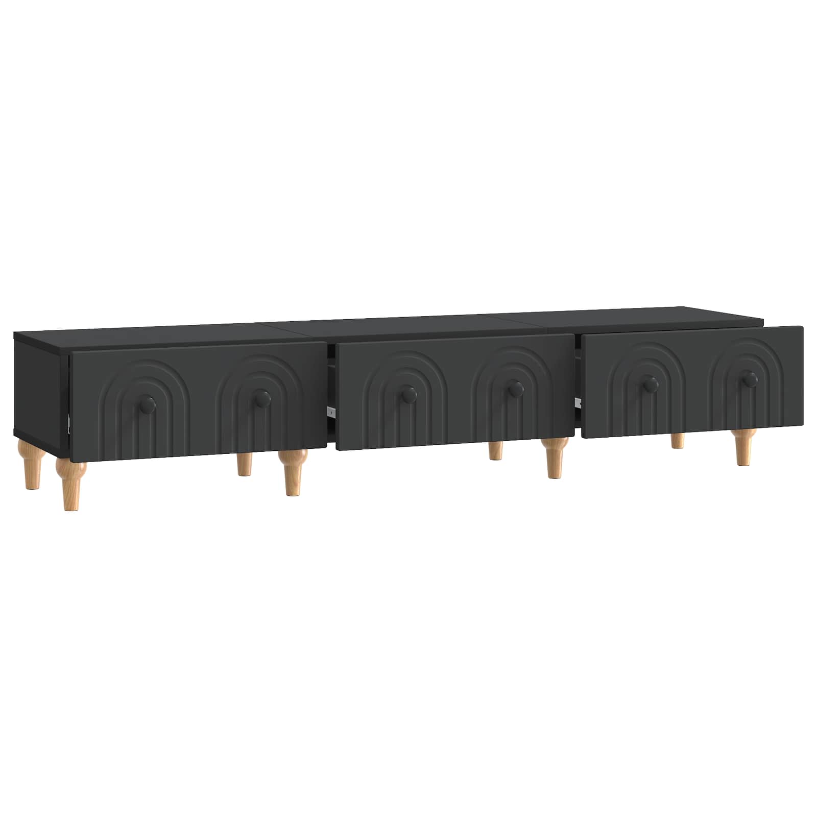 TV ormar s ladicama Crna 147 x 34,5 x 30 cm Konstruirano drvo