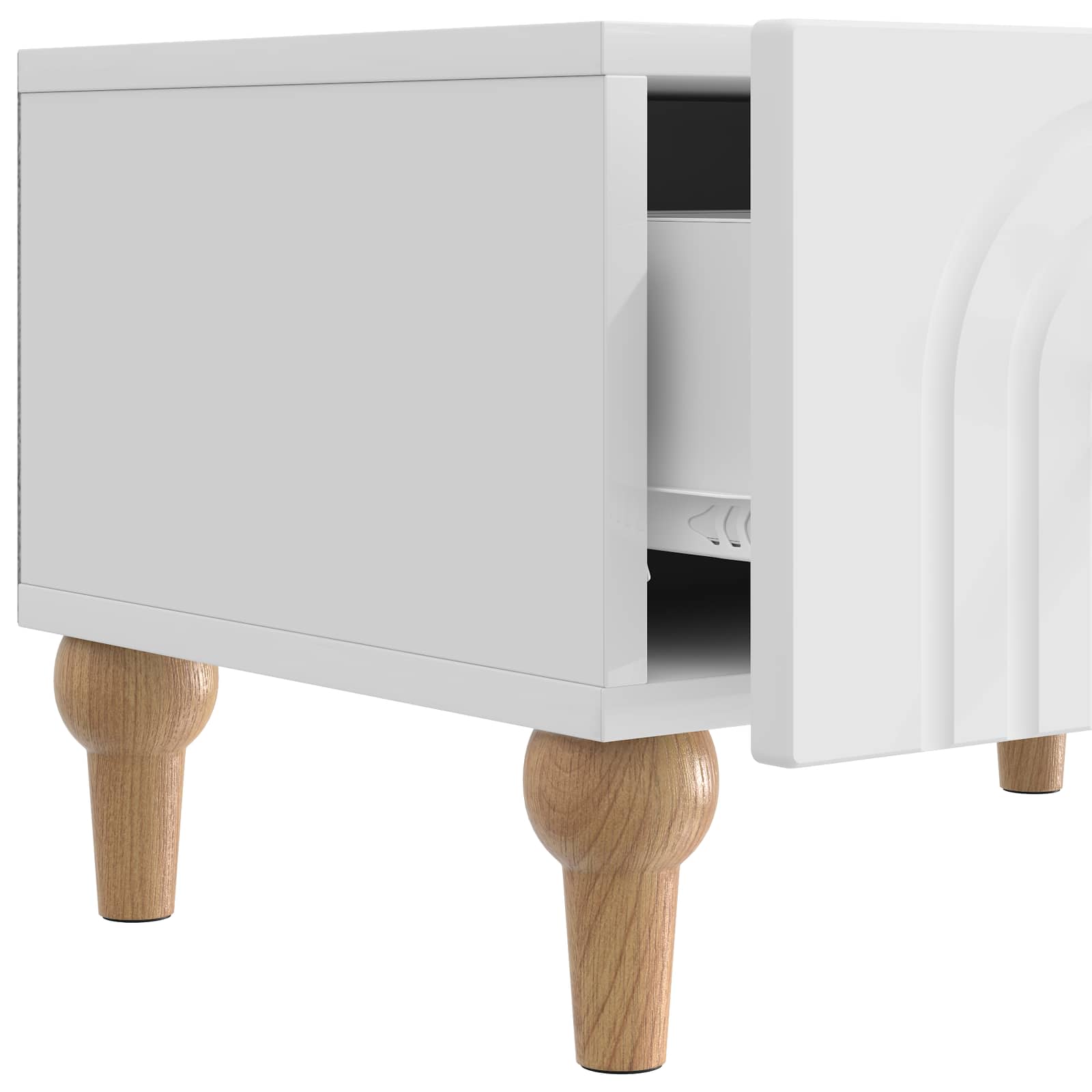 TV ormar s ladicama Bijela visokog sjaja 147 x 34,5 x 30 cm