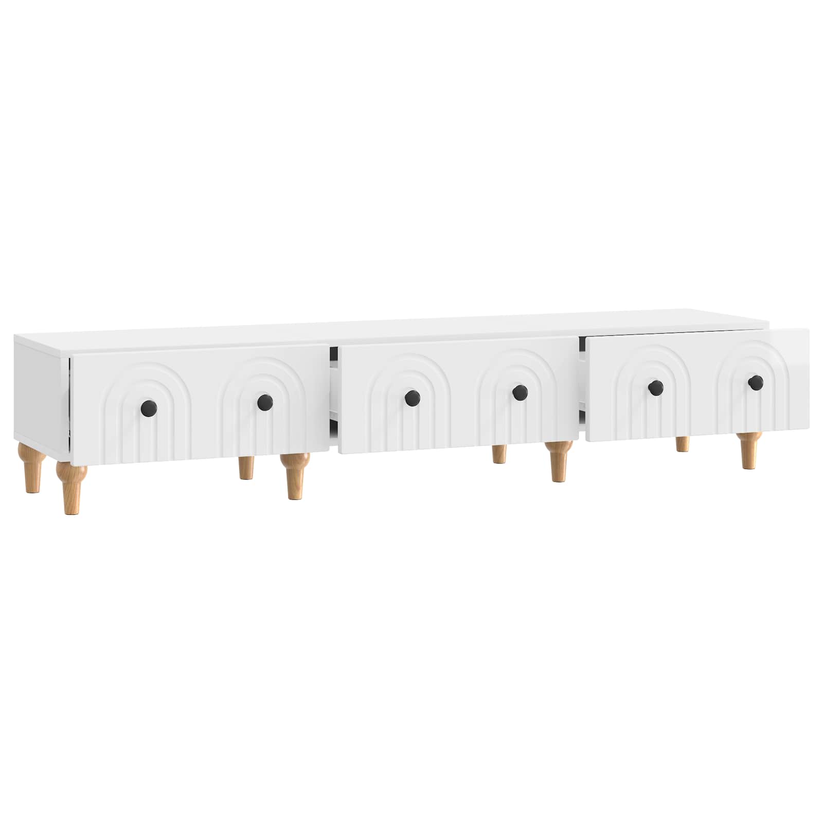 TV ormar s ladicama Bijela visokog sjaja 147 x 34,5 x 30 cm