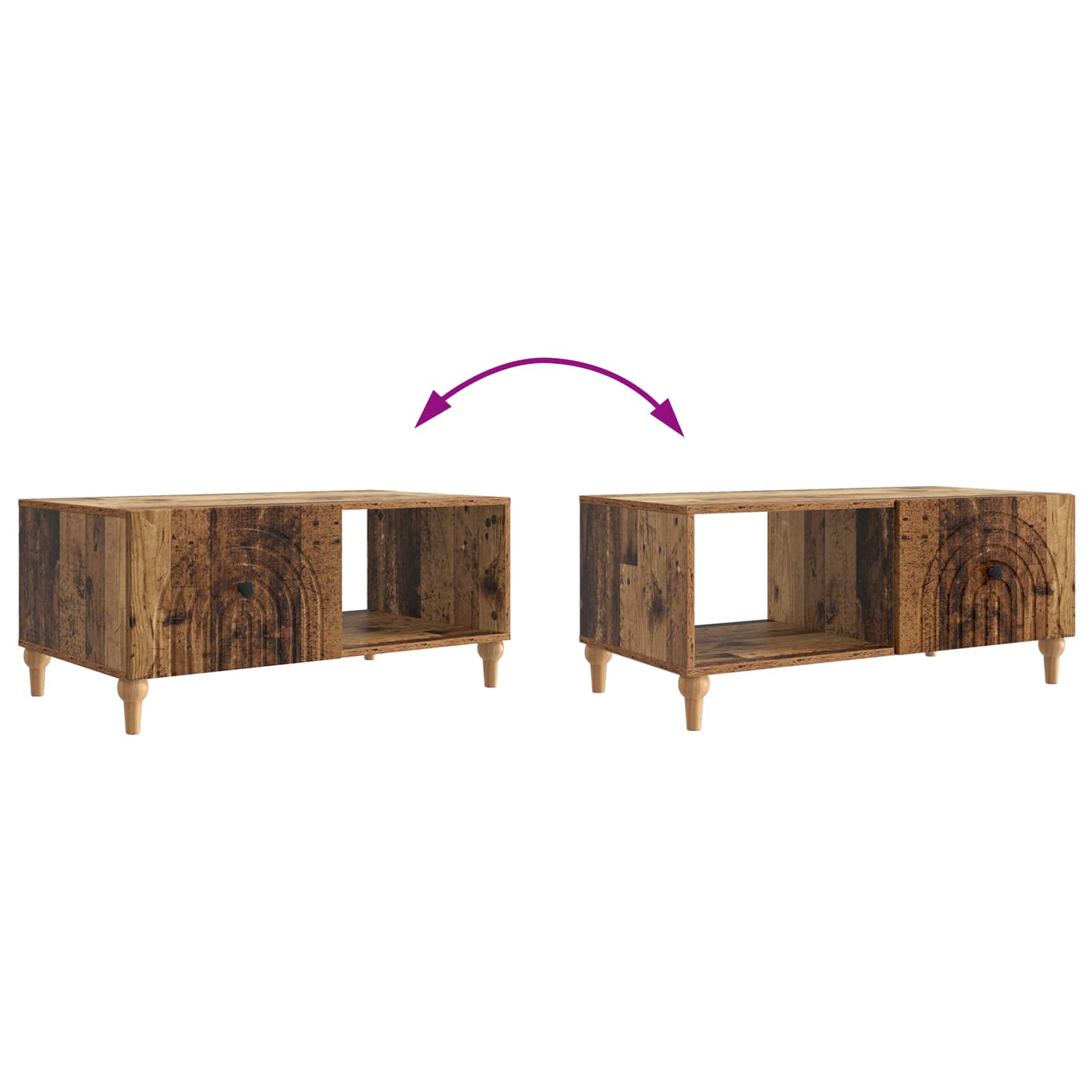Kava Stol Staro drvo 90 x 50 x 40 cm Konstruirano drvo
