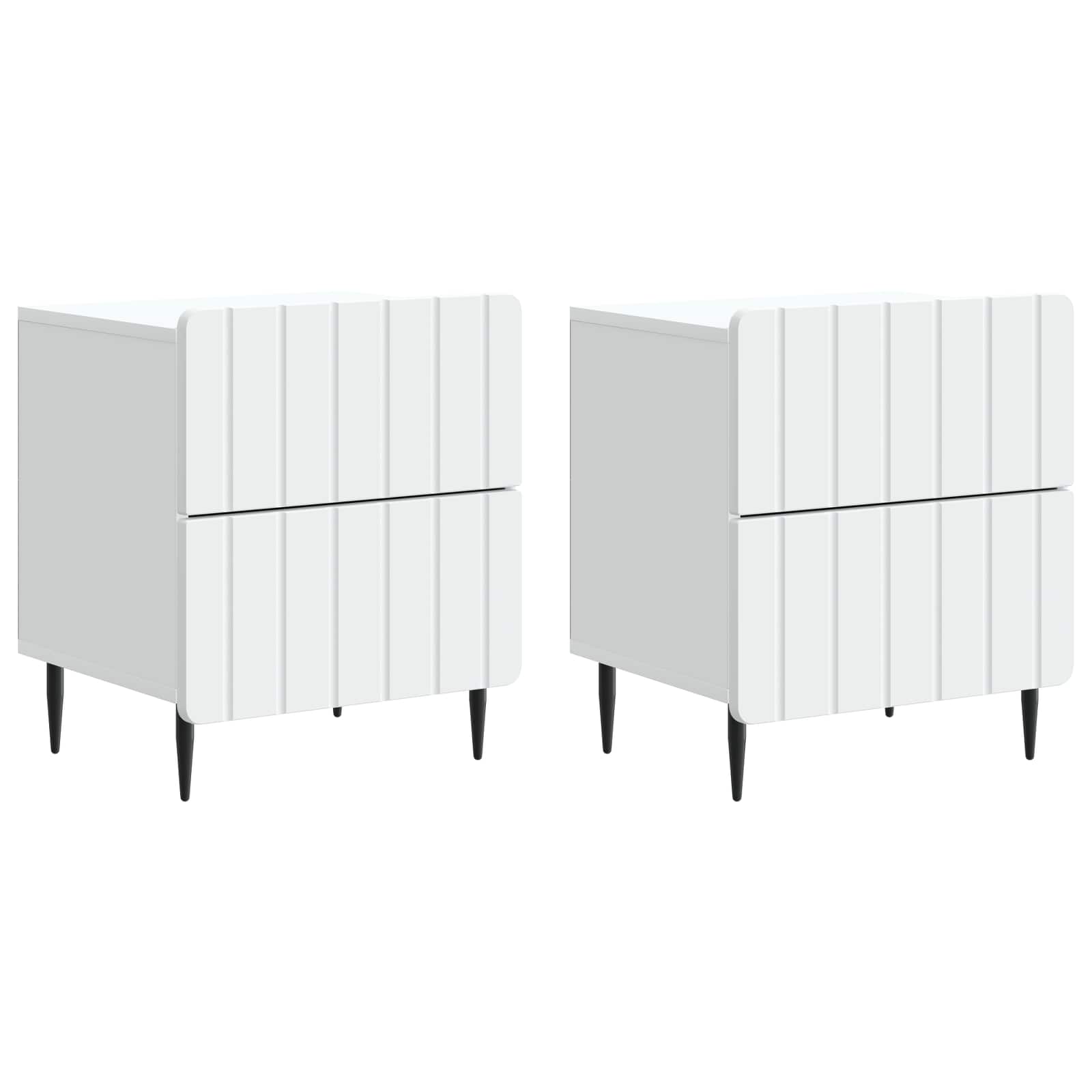 Noćni ormar 2 pcs Bijela 43 x 34,5 x 49,5 cm Konstruirano drvo