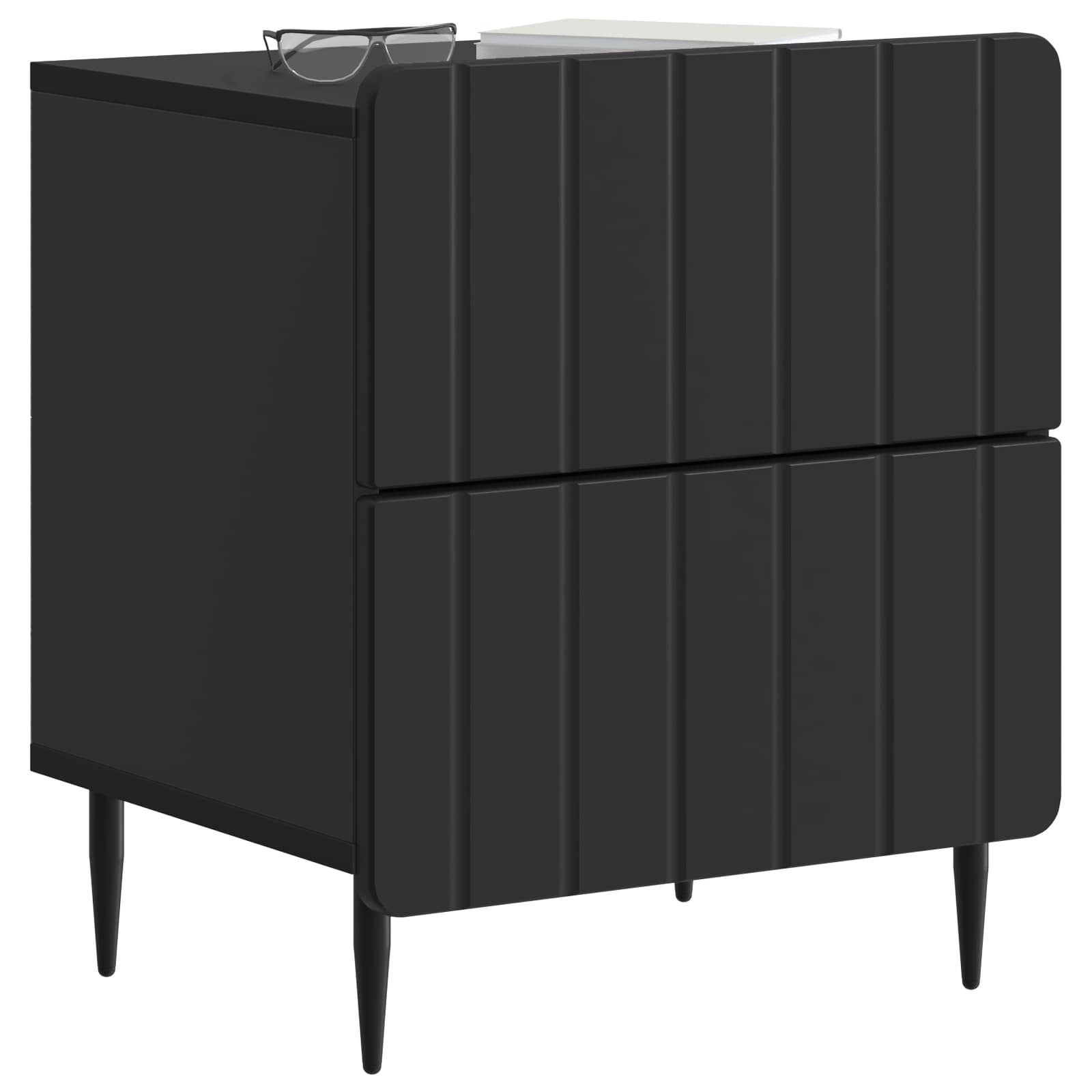 Noćni ormar 2 pcs Crna 43 x 34,5 x 49,5 cm Konstruirano drvo