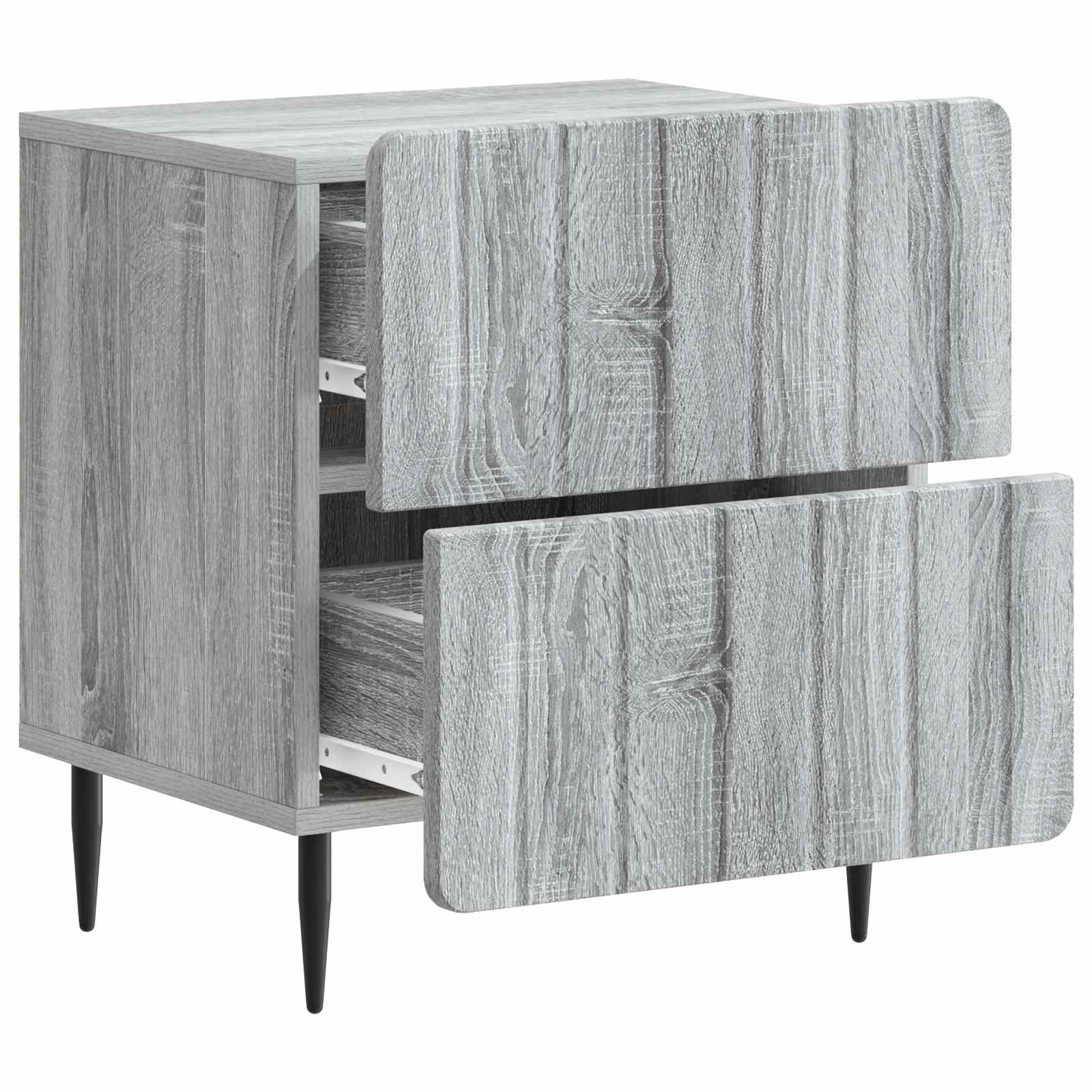 Noćni ormar s ladicama 2 pcs Siva sonoma 43 x 34,5 x 49,5 cm