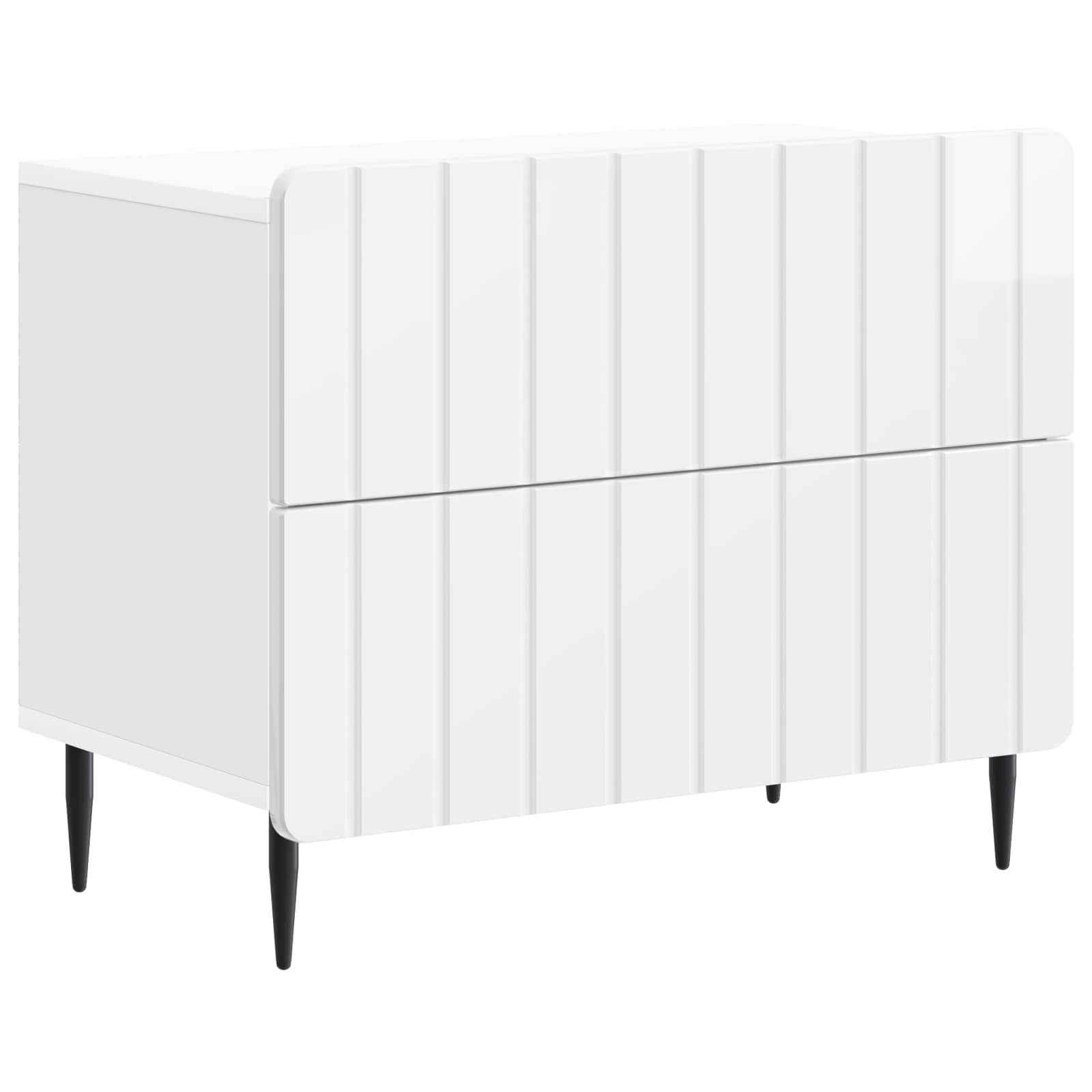 Noćni ormar s ladicama Bijela visokog sjaja 62 x 34,5 x 49,5 cm