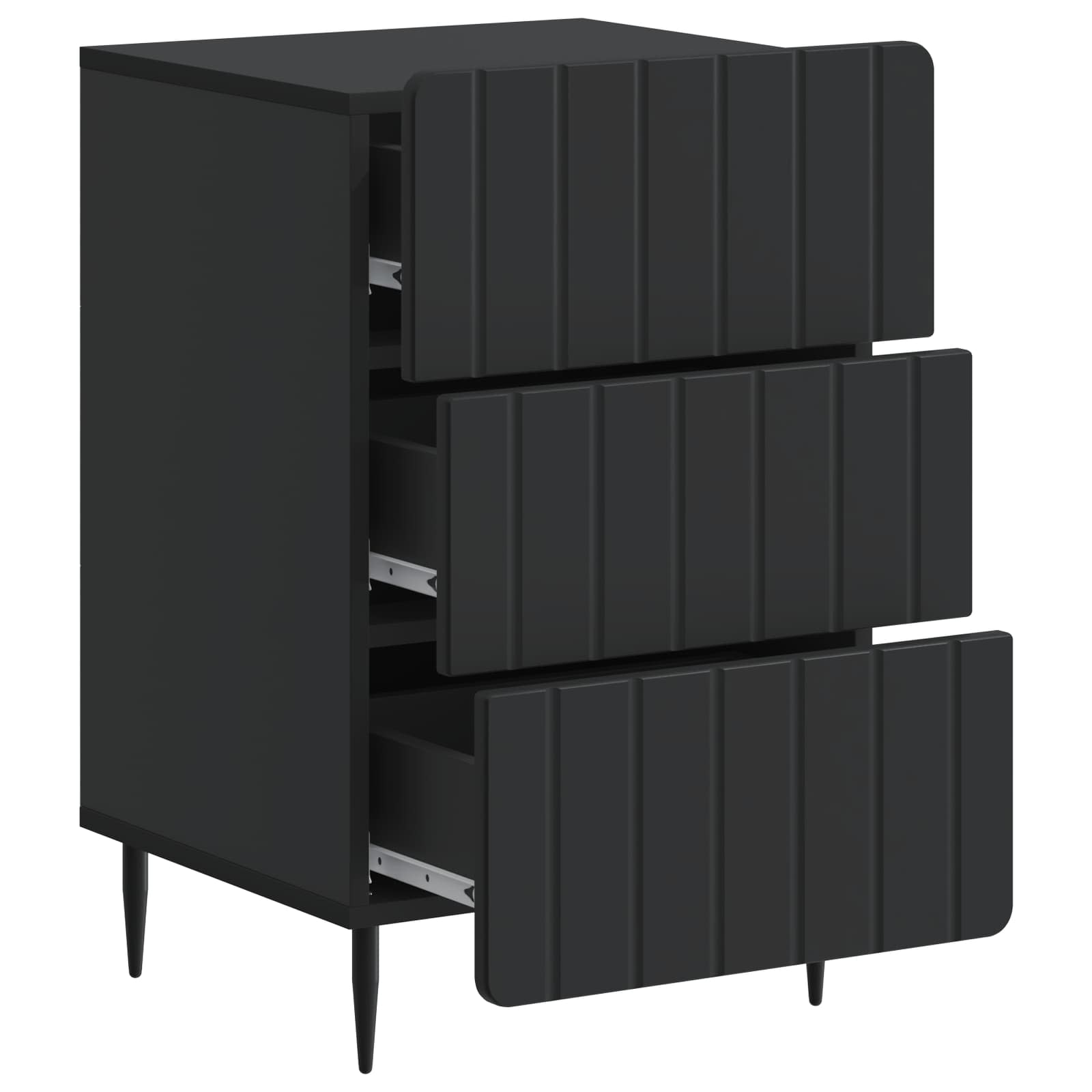 Noćni ormar s ladicama Crna 43x 41 x 68 cm Konstruirano drvo